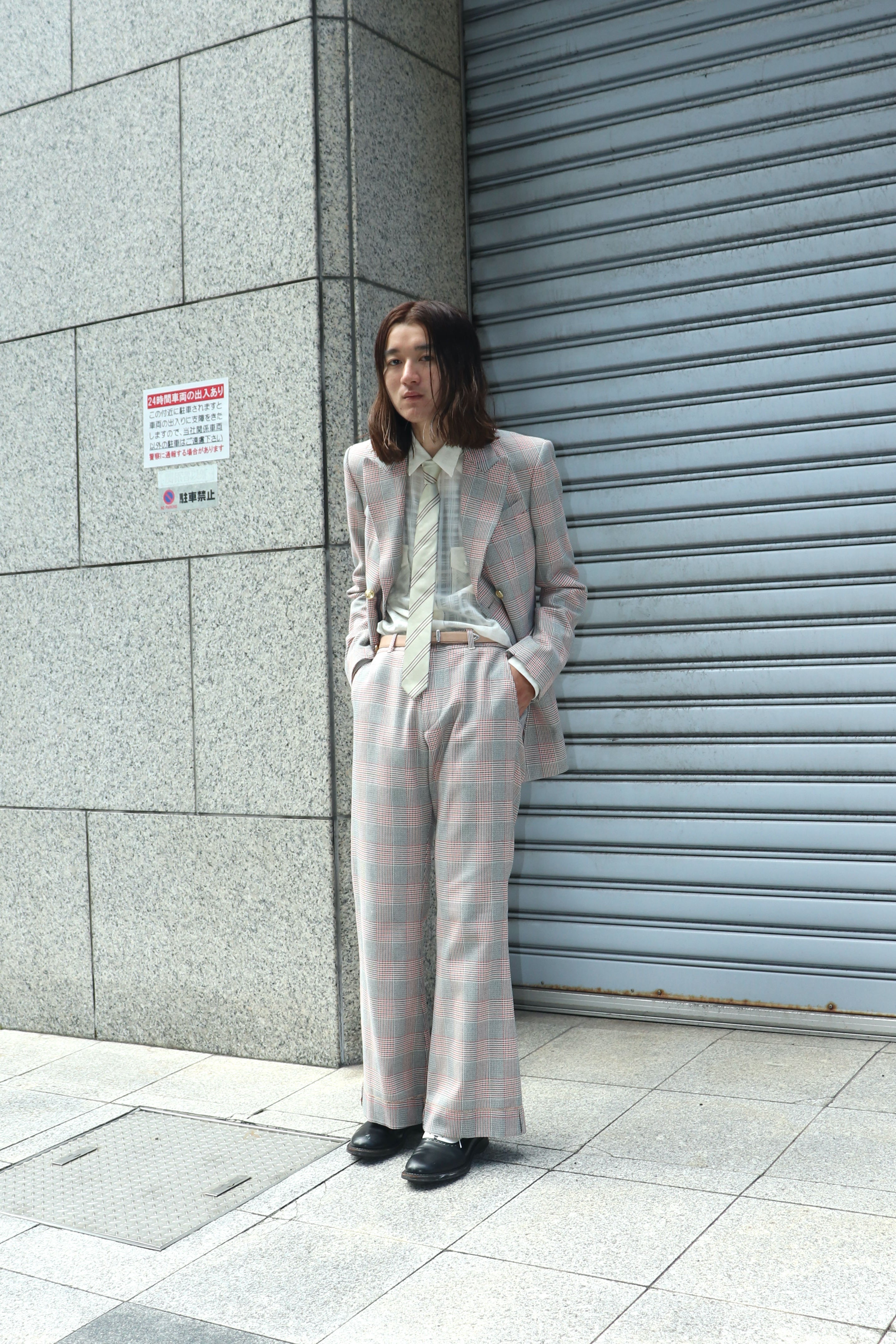 MASU(エムエーエスユー)のGLEN PLAID TAILORED JACKET REDの通販