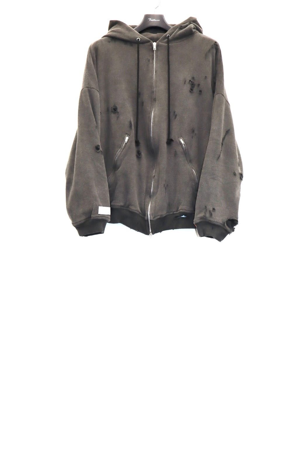 LEH(レー)のDamage Zip Sweat Parka Ink Blackの通販｜PALETTE art
