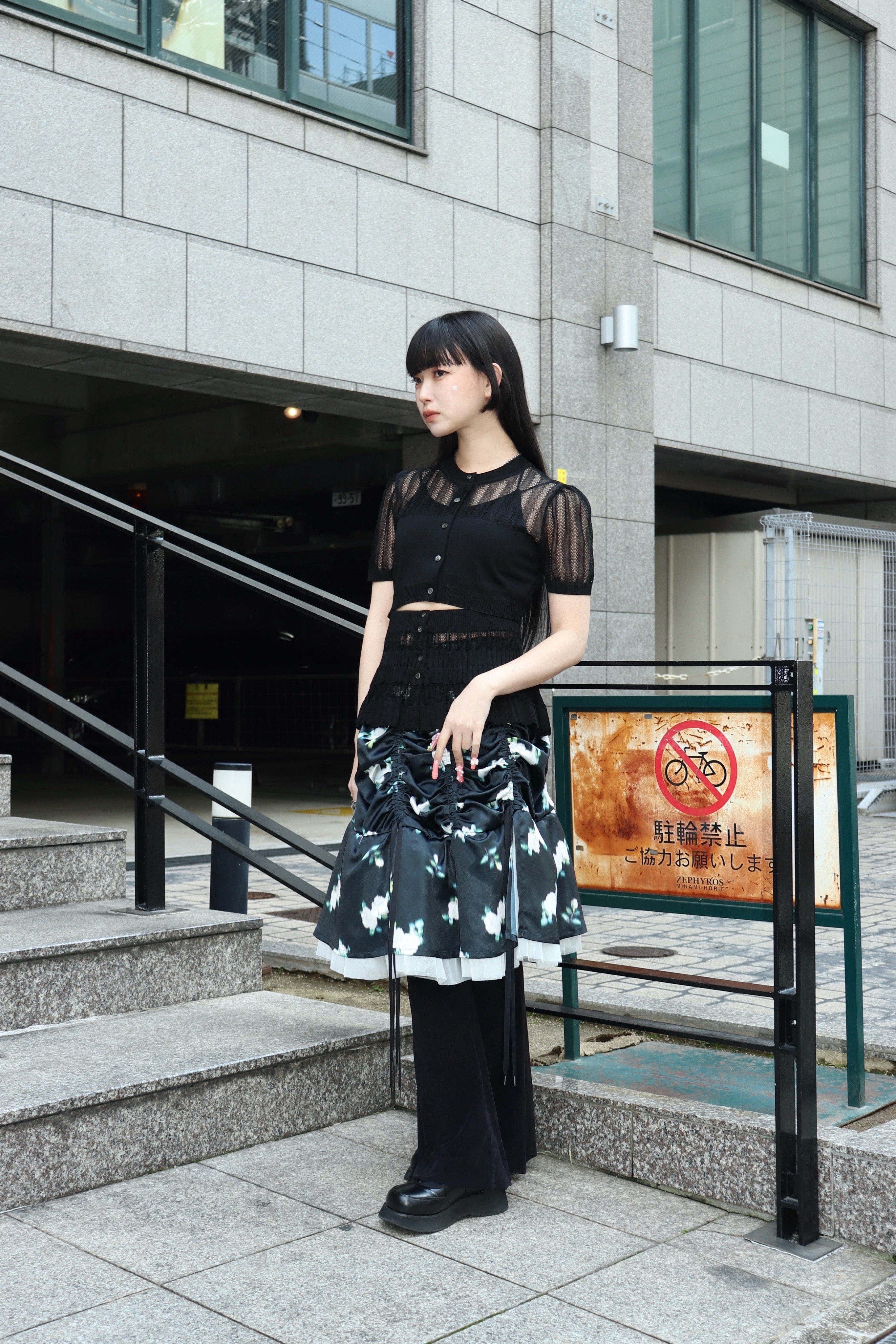 FETICO(フェティコ)のCONVERTIBLE SHEER STRIPE KNIT CARDIGANの通販