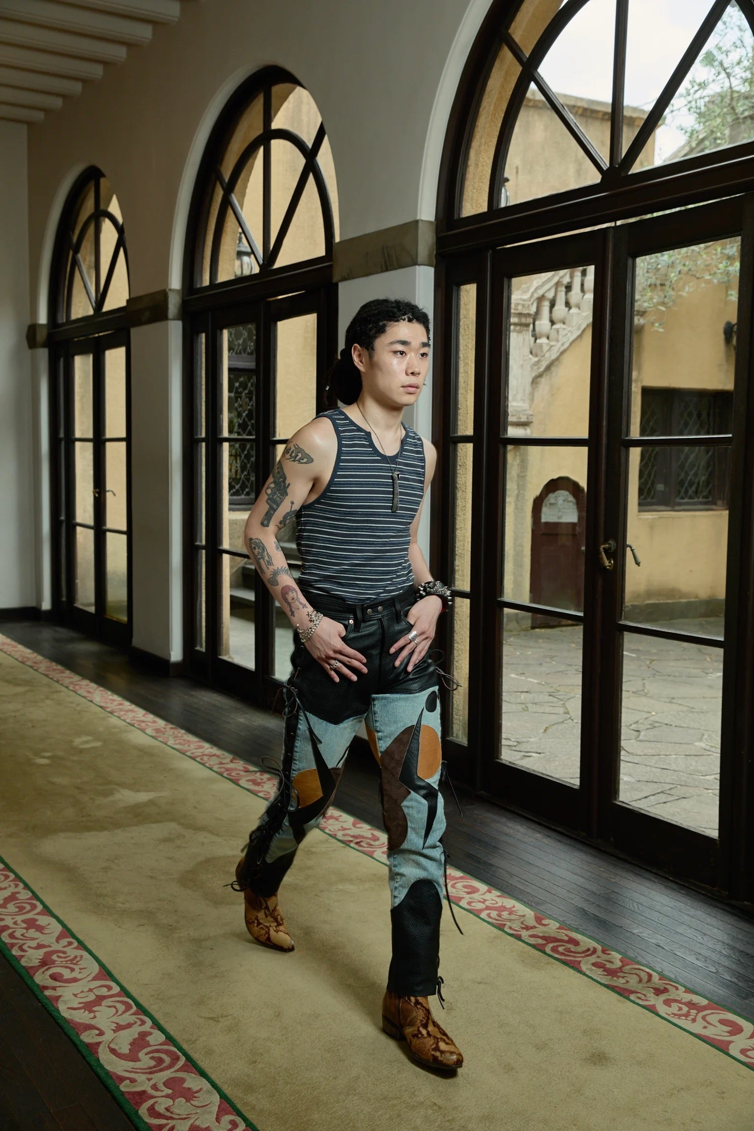 SUGARHILL(シュガーヒル)のSTRIPE TIGHT TANK TOP DARK NAVYの通販 