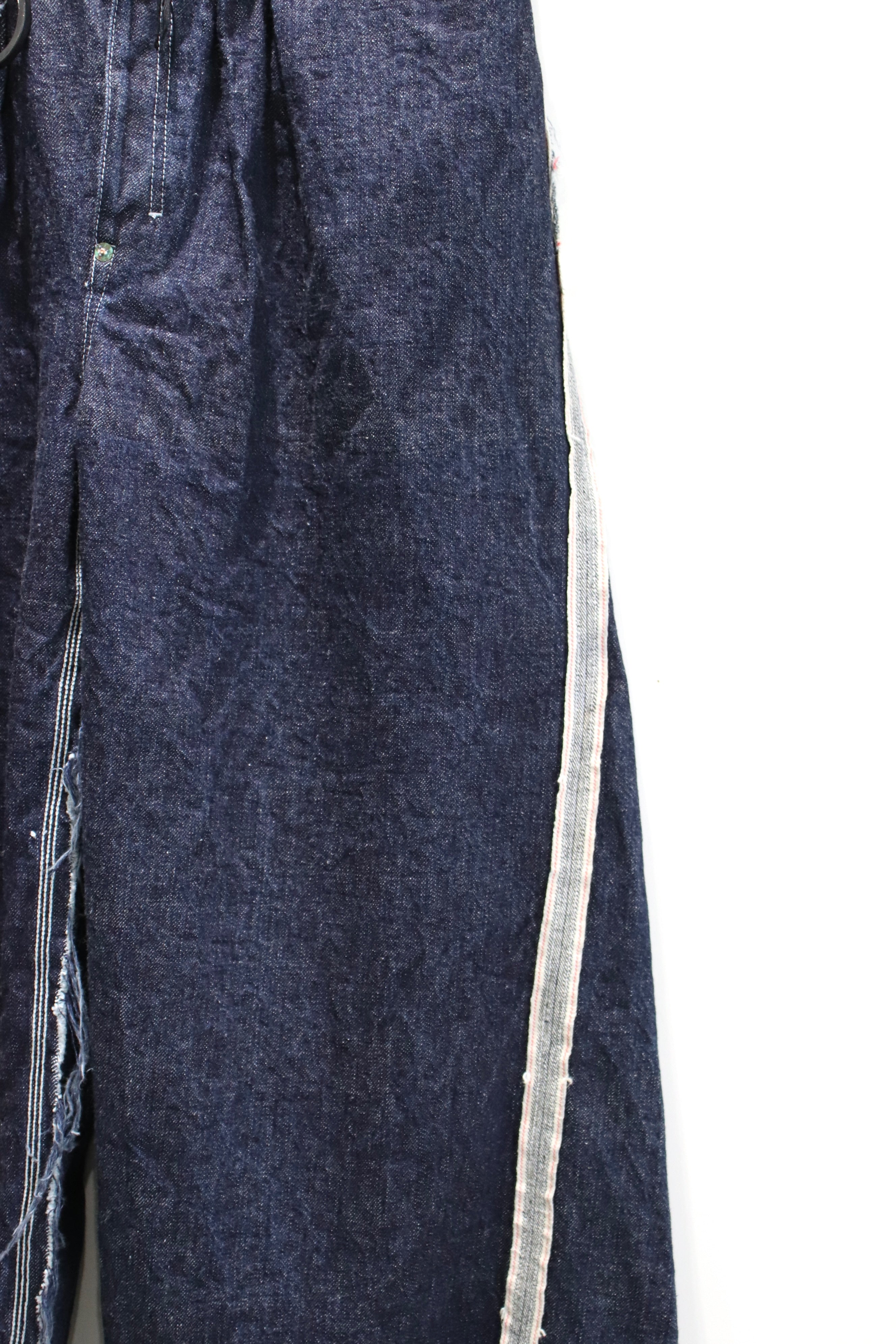 minus（-）　Twist Seam Lot.20746 BORO CRUST ー] MINUS (minus) TUCKED CLASSIC WIDE BORO CRUST BLACK (Pants