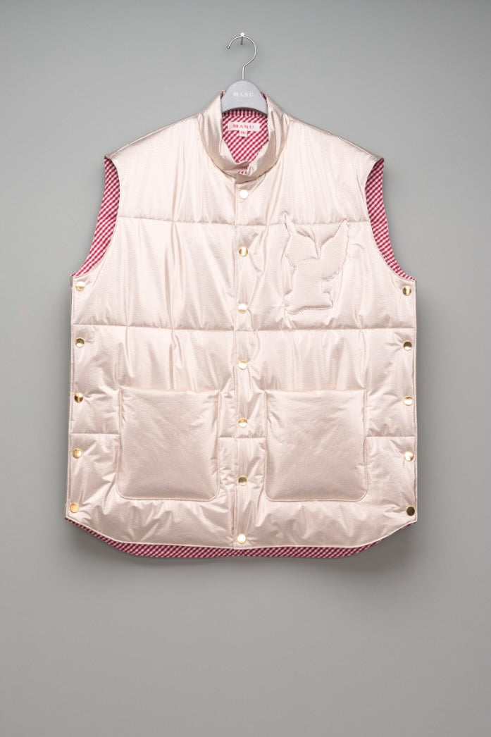 MASU(エムエーエスユー)のREVERSIBLE PADDED VEST SILVERの通販