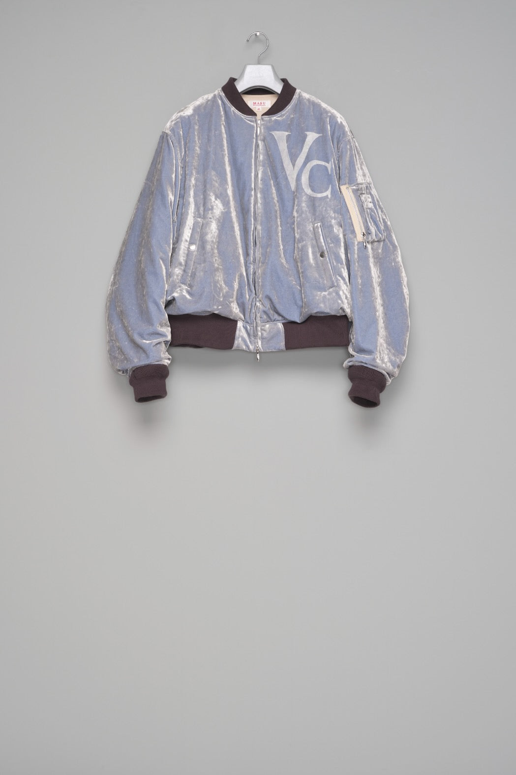 MASU(エムエーエスユー)のVC VELVET PUFFER BOMBER JACKET DUSTY BLUE