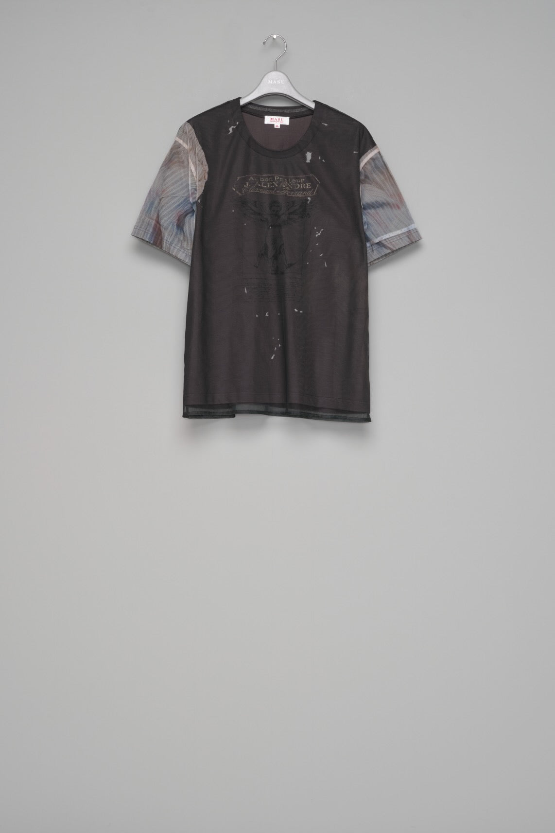 MASU エンジェルプリント メッシュTシャツ 46 MASU(エムエーエスユー)のANGEL DIAGRAM LAYERED T-SHIRT BLACKの通販
