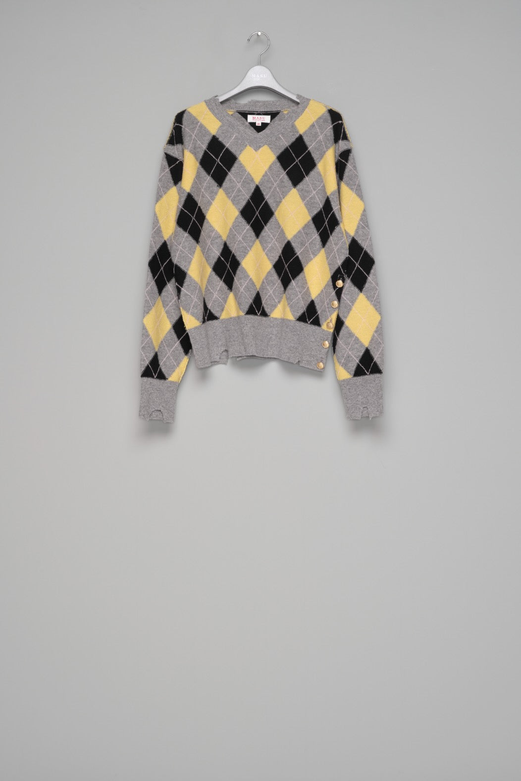 【24時間限定セール】MASU DIAMOND SCRAPED SWEATER MASU(エムエーエスユー)のDIAMOND SCRAPED SWEATER LEMONの通販