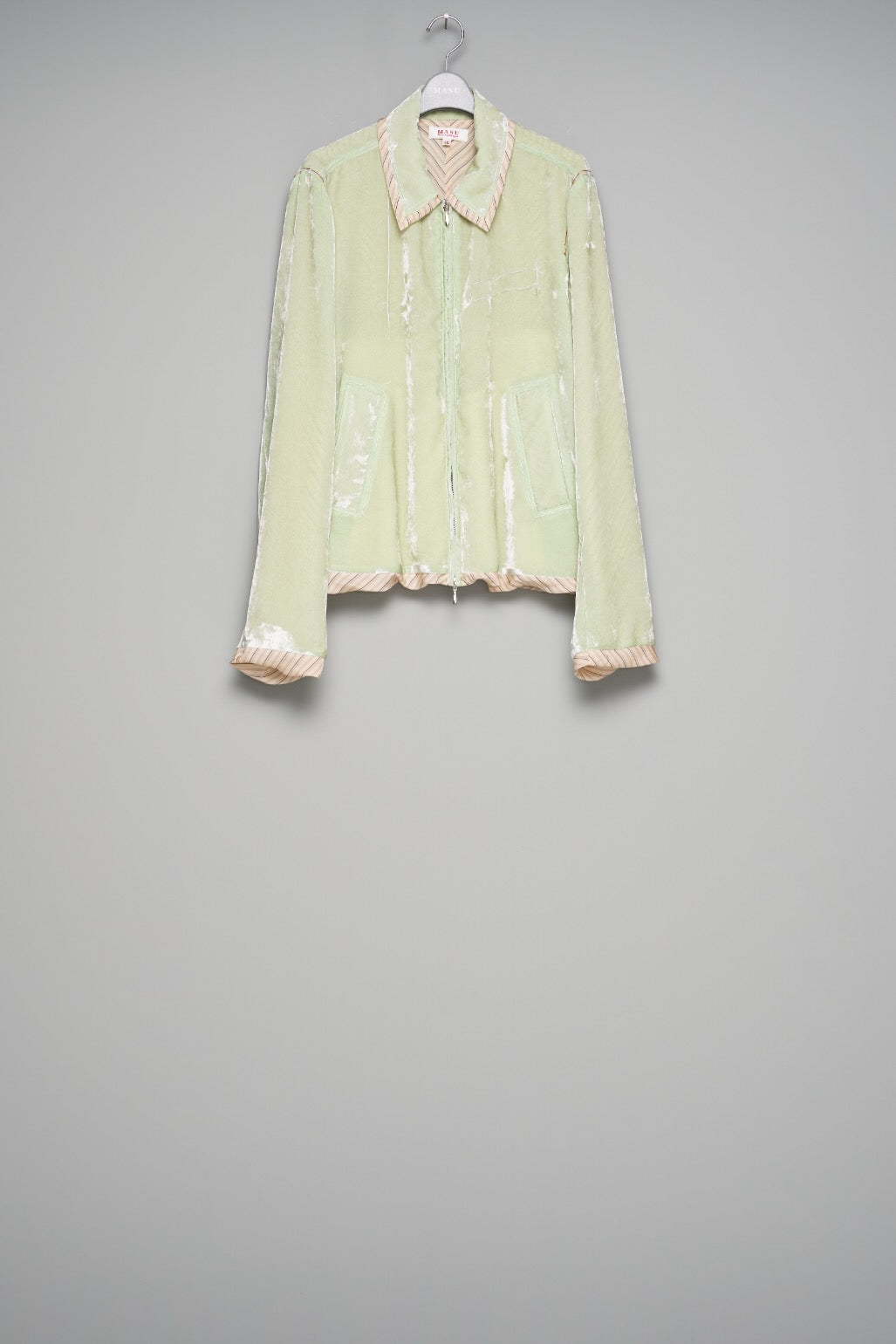 【定価85,800円】MASU ベルベットジャケット　サイズ44 グリーン MASU(エムエーエスユー)の2026ss UNEVEN VELVET JACKET MELONの通販