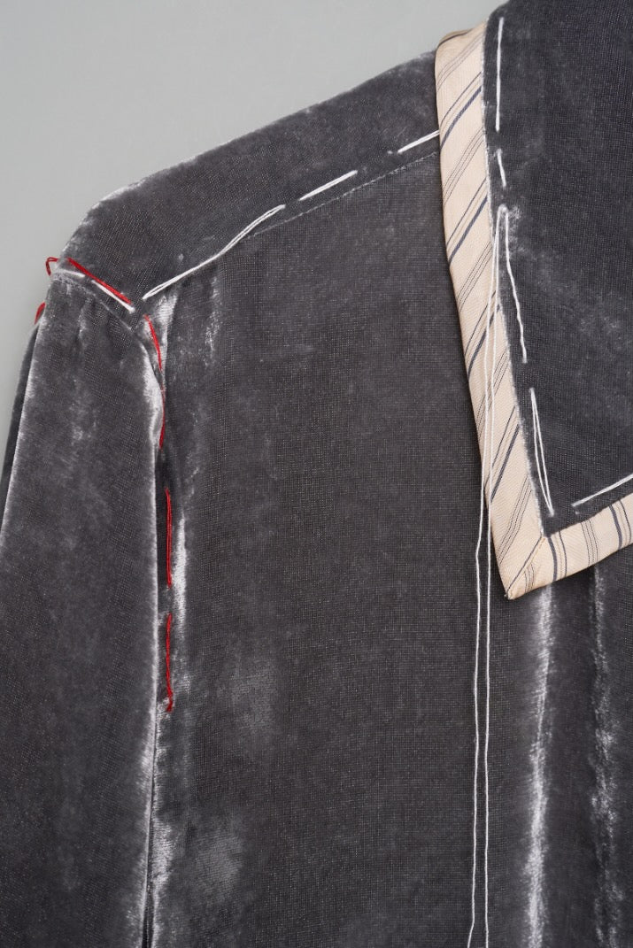 MASU(エムエーエスユー)の2026ss UNEVEN VELVET JACKET CHARCOALの通販