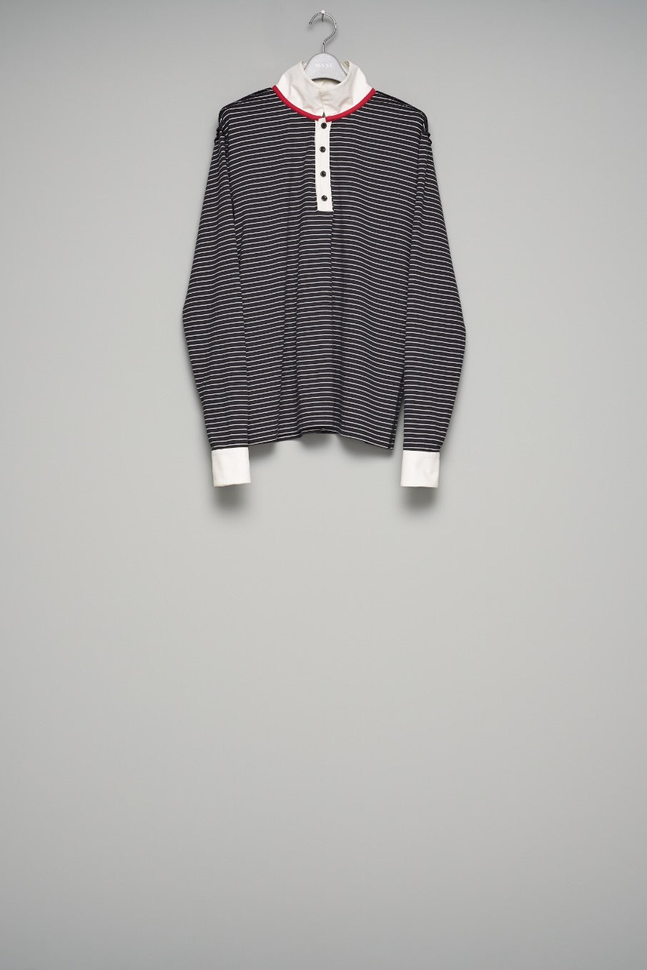 MASU(エムエーエスユー)のOPPOSITE STRIPE PULLOVER SHIRT BLACKの通販