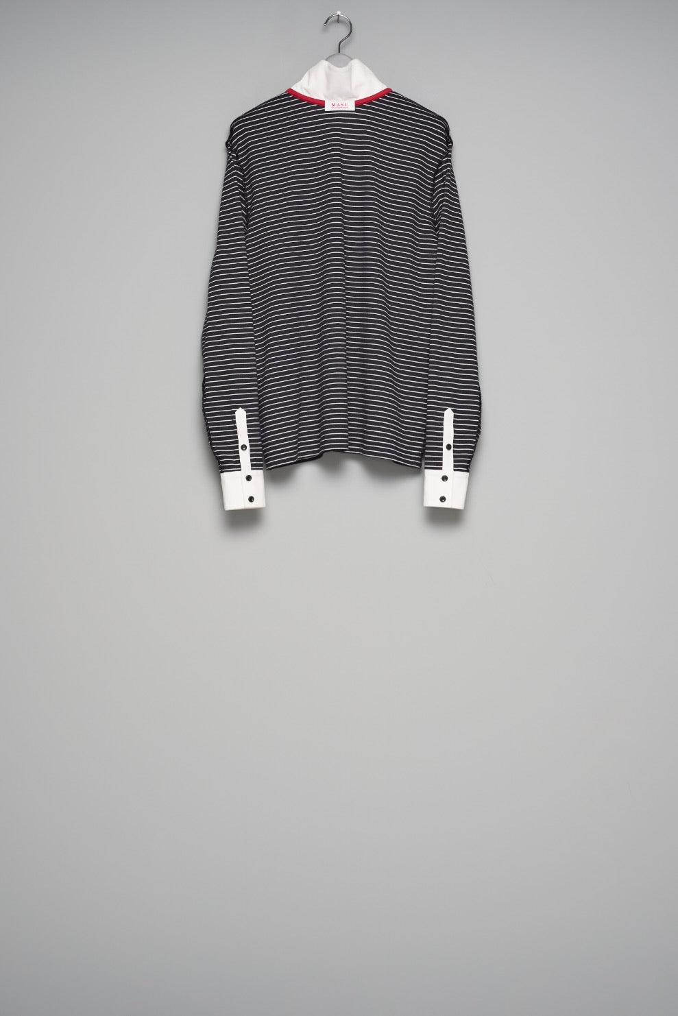 MASU(エムエーエスユー)のOPPOSITE STRIPE PULLOVER SHIRT BLACKの通販