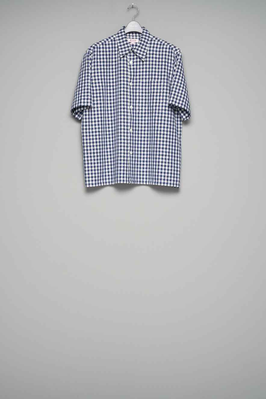 MASU(エムエーエスユー)のSPARKLING PLAID HALF SLEEVE SHIRT BLUEの