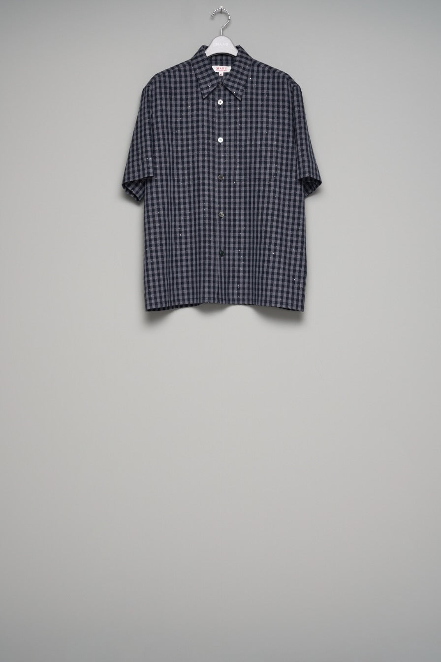MASU(エムエーエスユー)のSPARKLING PLAID HALF SLEEVE SHIRT BLACKの