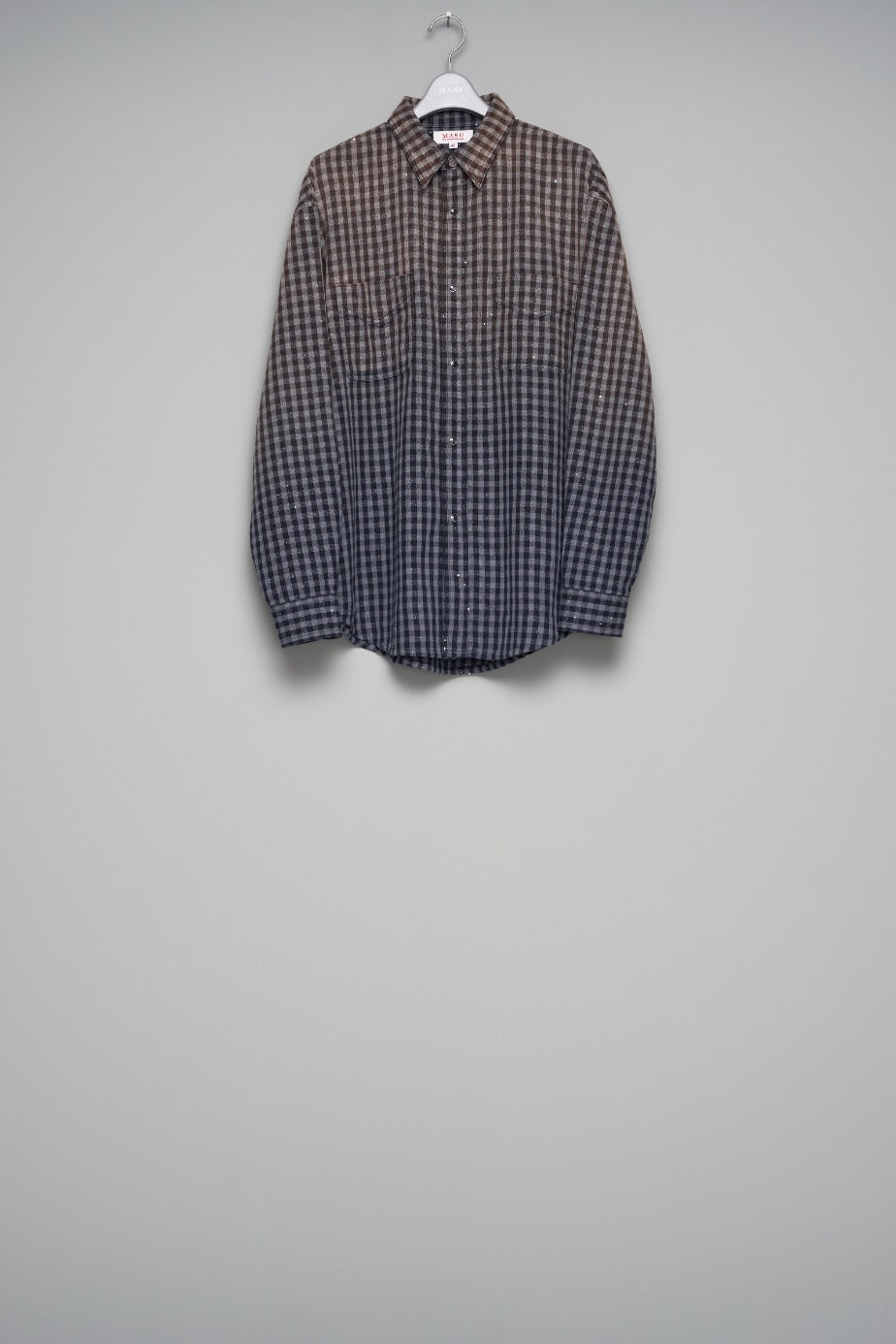 ブ*ン様 masu FADED SPARKLING PLAID SHIRT ブラ MASU(エムエーエスユー)のFADED SPARKLING PLAID SHIRT BLACKの通販