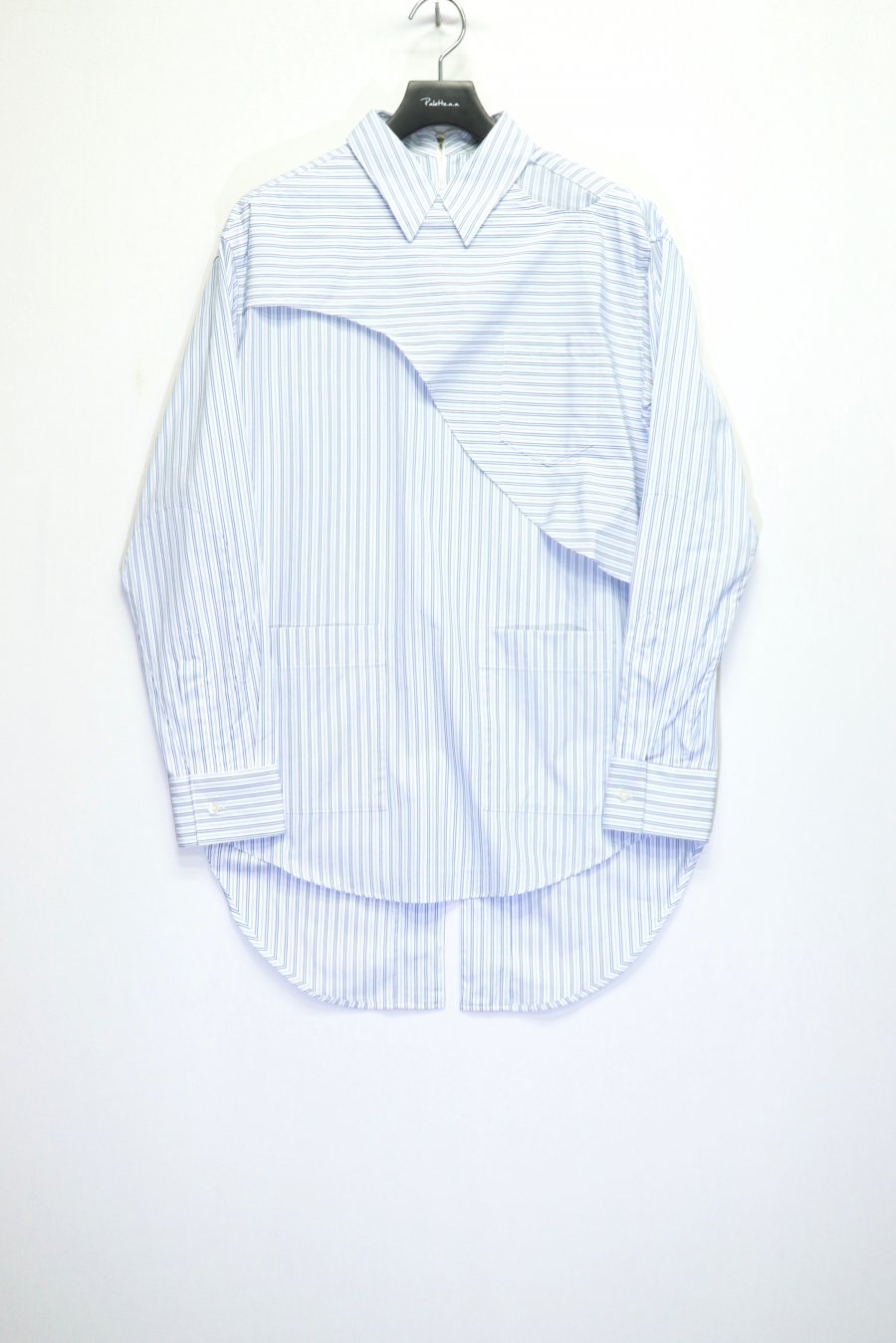 YUKI HASHIMOTO(ユウキハシモト)のBACK ZIPPED SHIRTS-WHITE STRIPEの