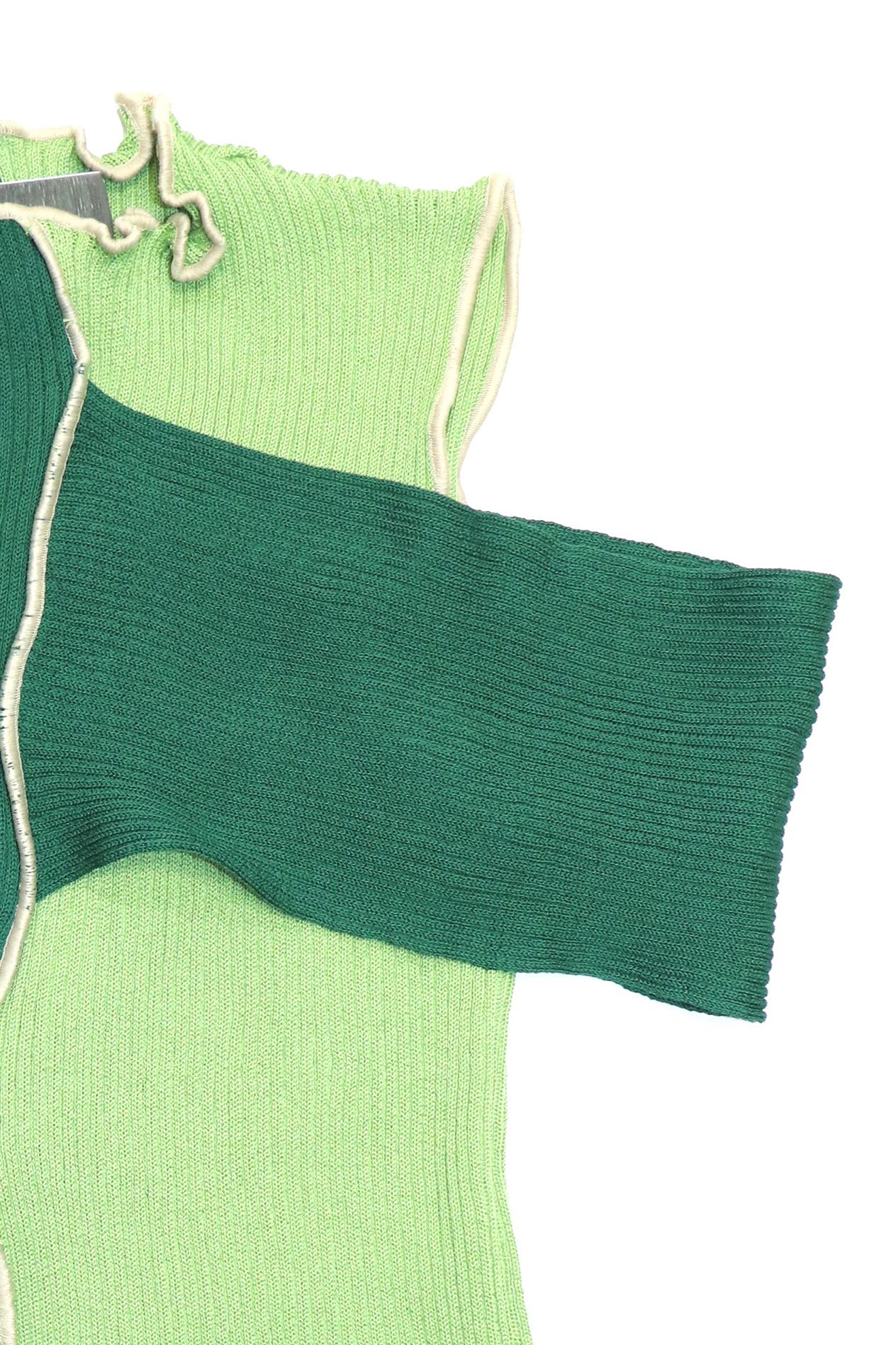 kotohayokozawa(コトハヨコザワ)のRIB KNIT SLEEVELESS TOP GREENの 