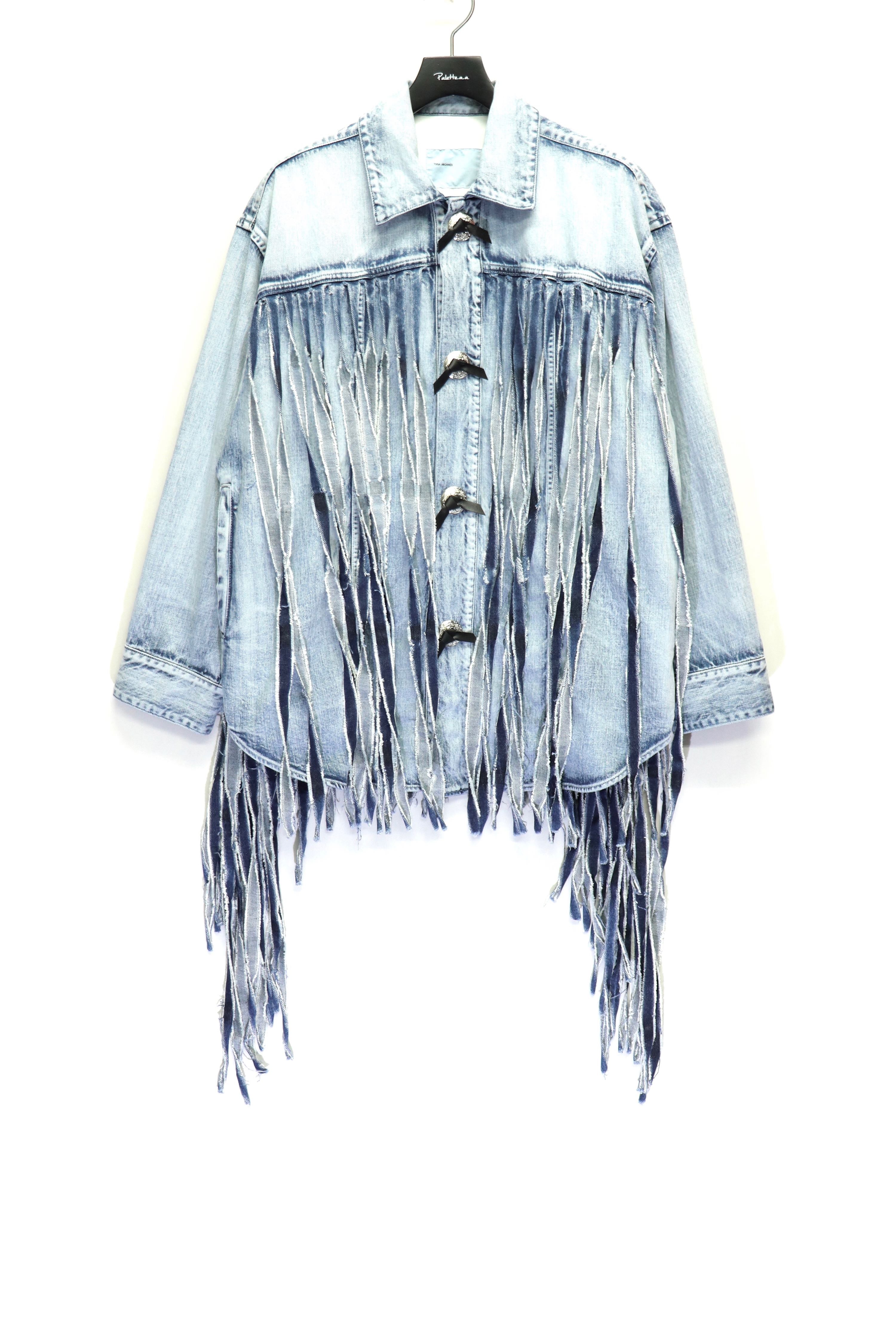 TOGA VIRILIS(トーガ ビリリース)のDenim fringe jacket L.BLUEの通販 