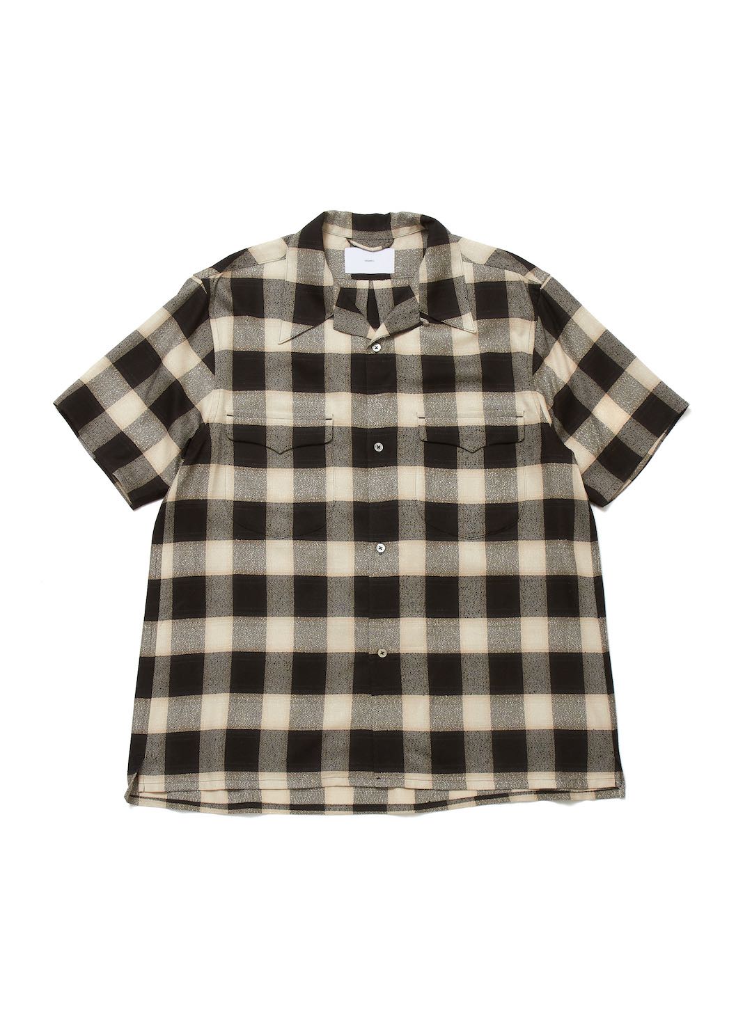 SUGARHILL(シュガーヒル)のOMBRE PLAID HALF SLEEVE BLOUSE SAND IVORY