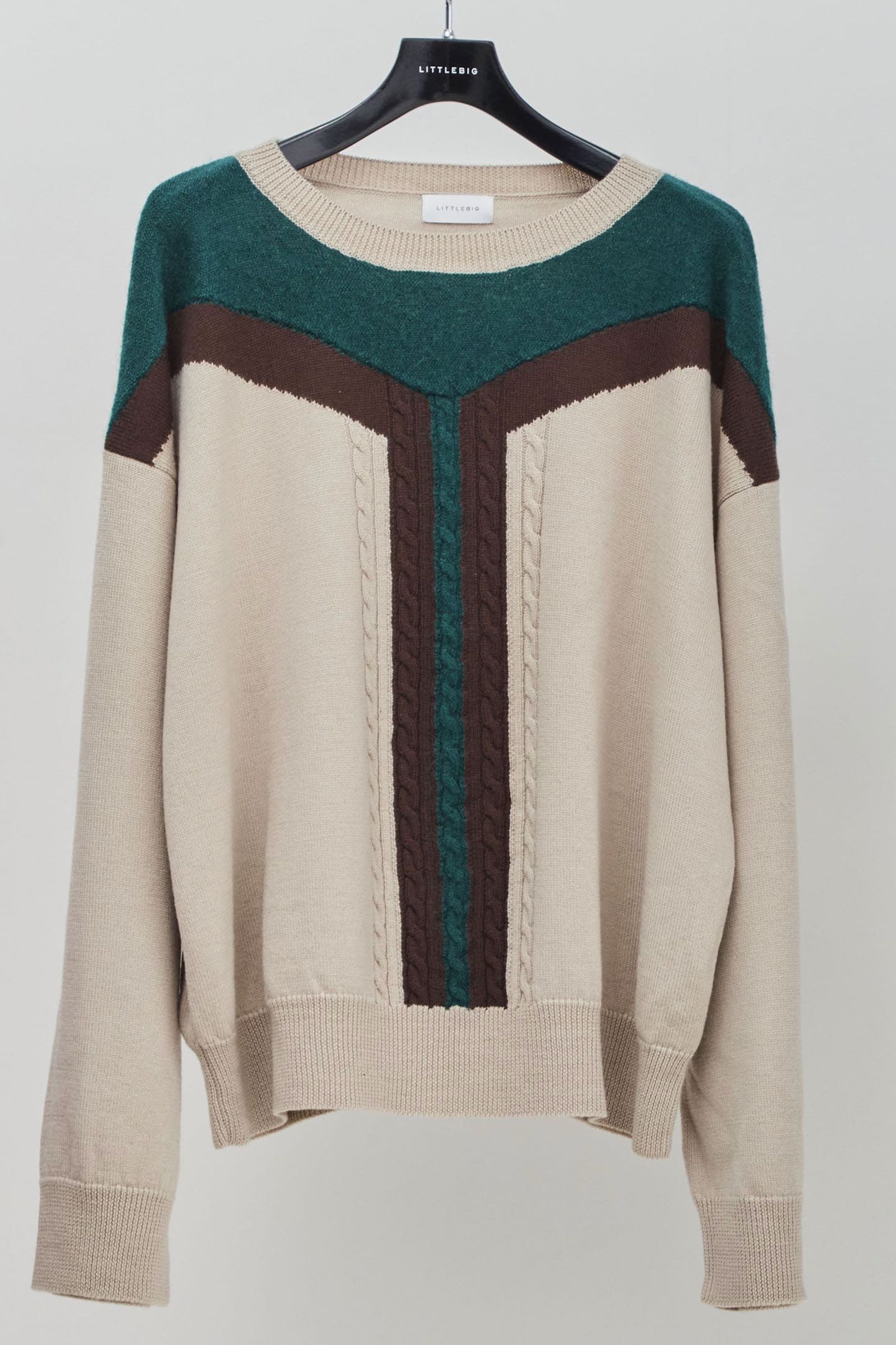 タイムセール‼️little big ボーダー　ニット LITTLEBIG(リトルビッグ)のPattern Knit Beigeの通販｜PALETTE art