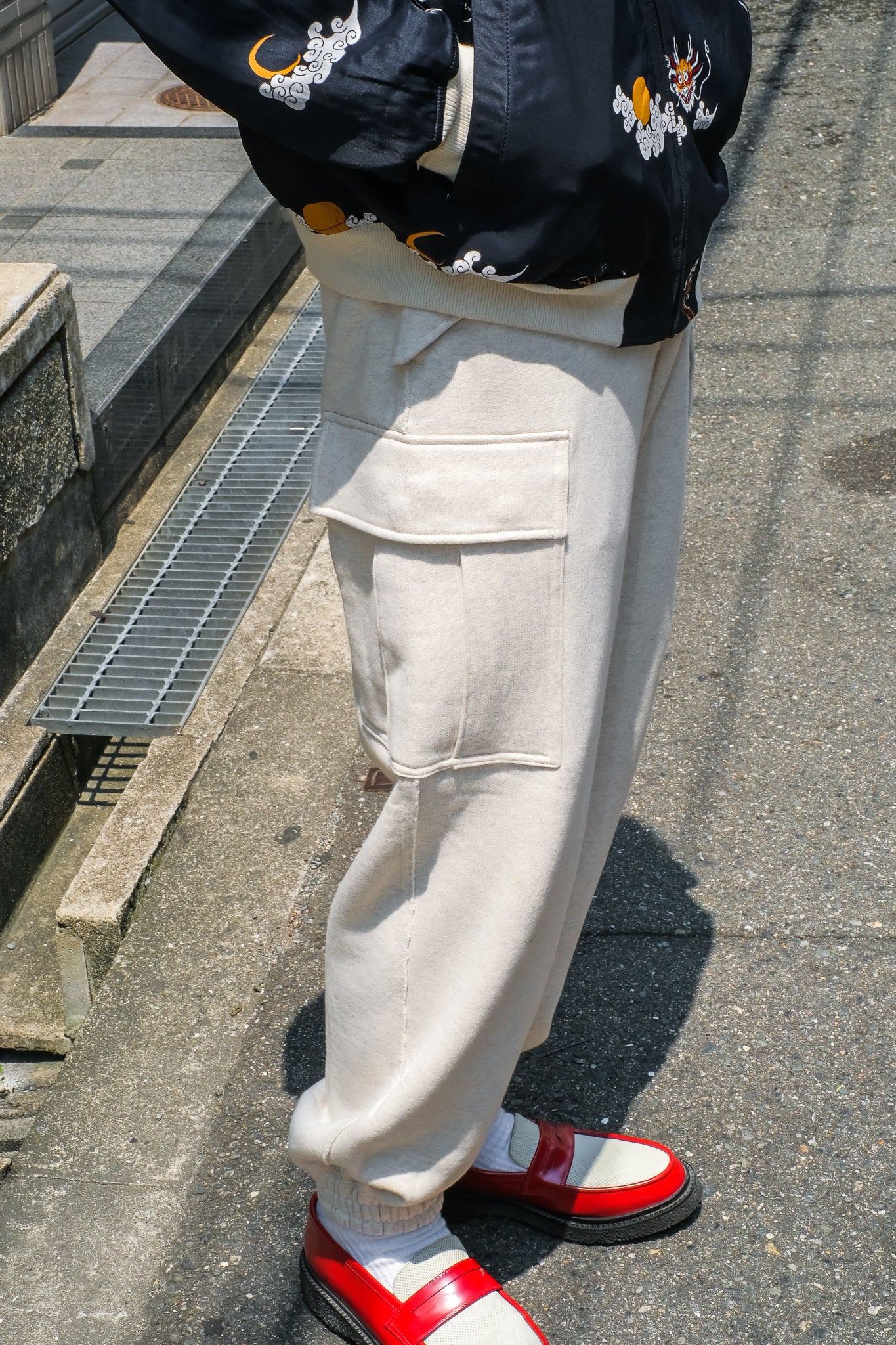 SUGARHILL(シュガーヒル)のRAW EDGE CARGO SWEAT PANTS HEATHER WHITE ...