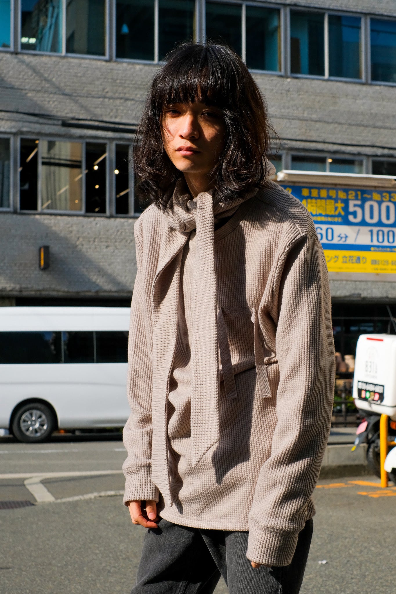 SYU.HOMME/FEMM(シュウオムフェム)のHoodie scarf long sleeve L.GRAY