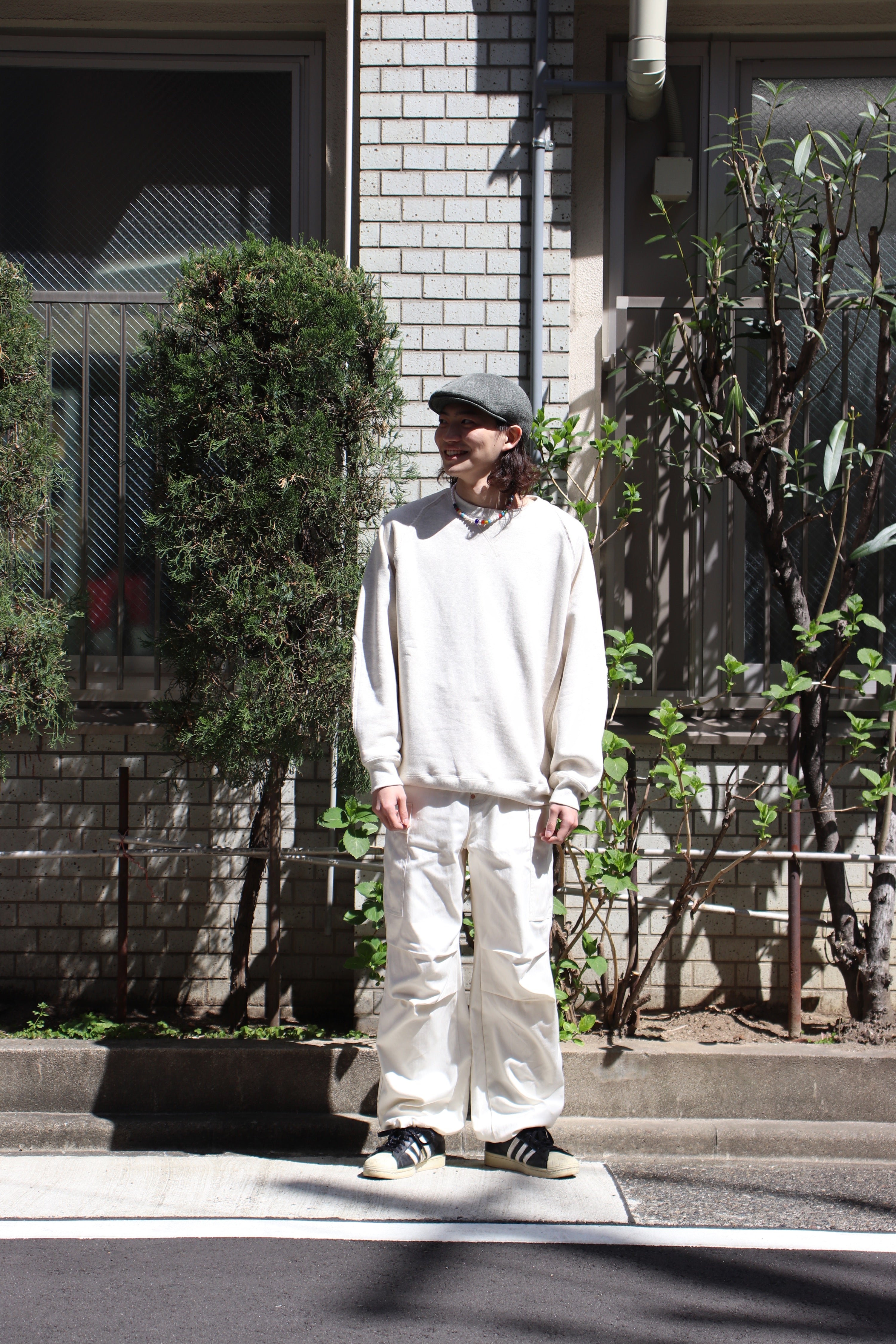 SUGARHILL(シュガーヒル)のHERRINGBONE ARMY CARGO PANTS WHITEの通販