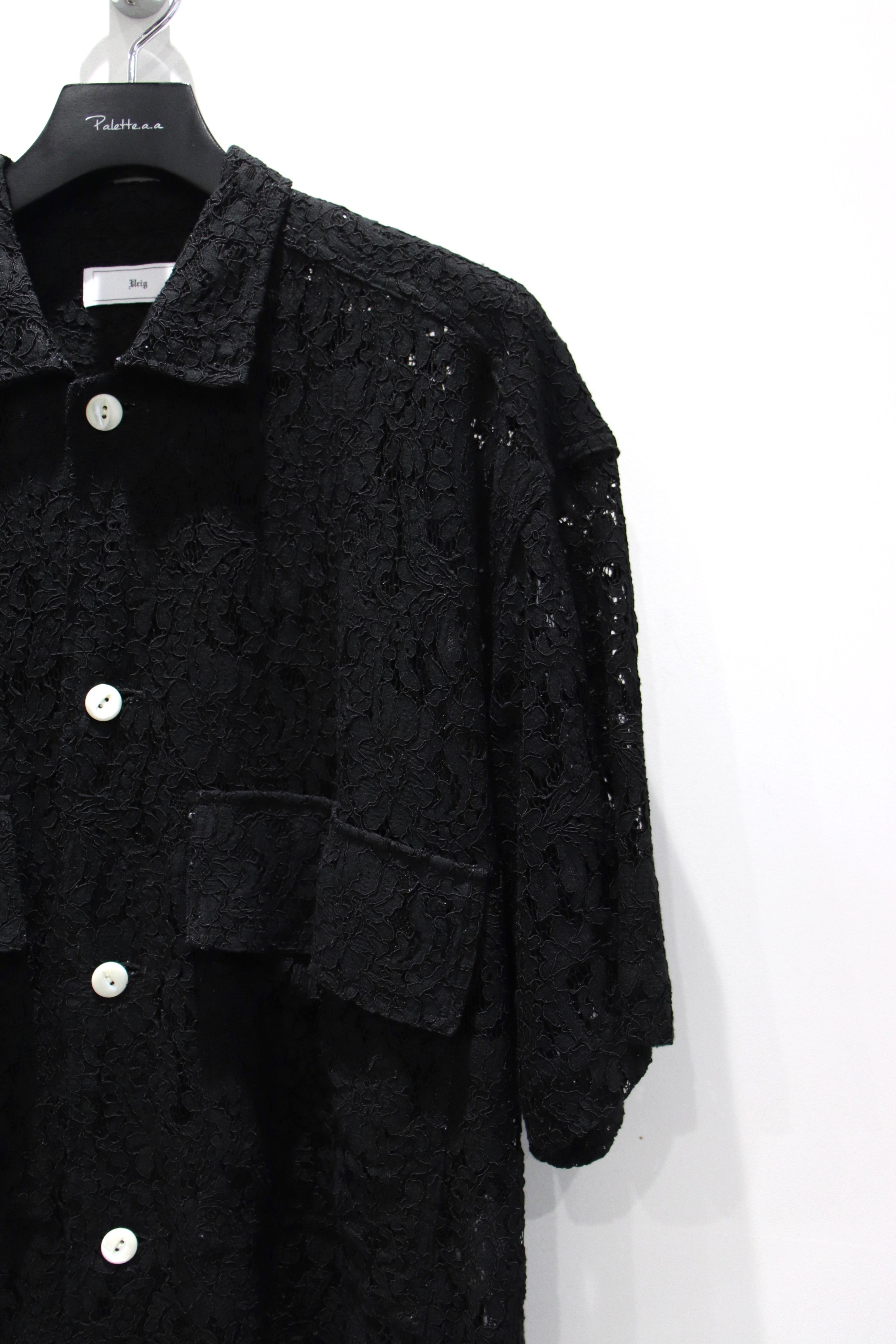 Urig（ウーリッヒ）のLACE S/S SHIRT JACKET BLACK（シャツ）の通販