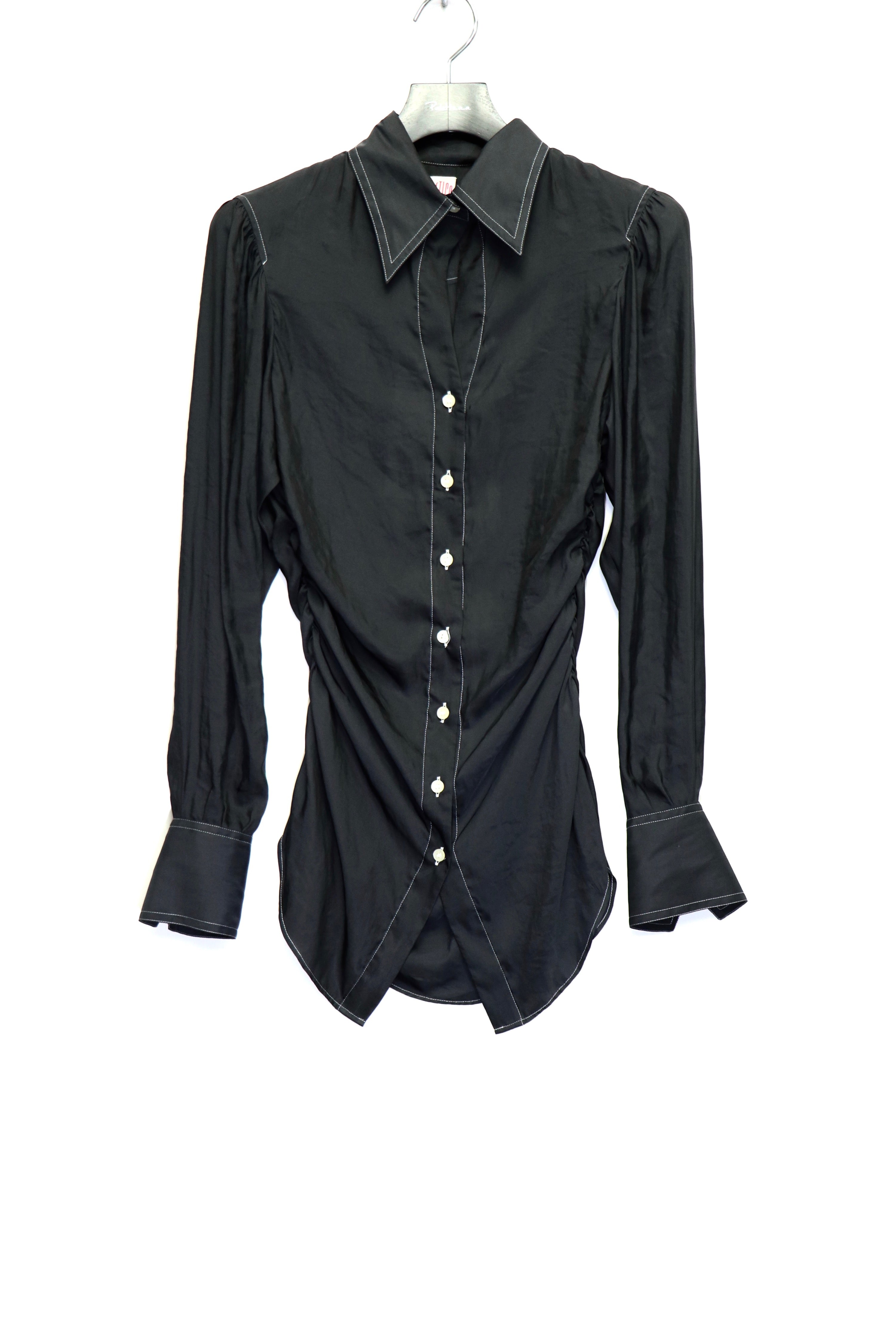 FETICO(フェティコ)のGathered Satin Shirt Black(シャツ)の通販