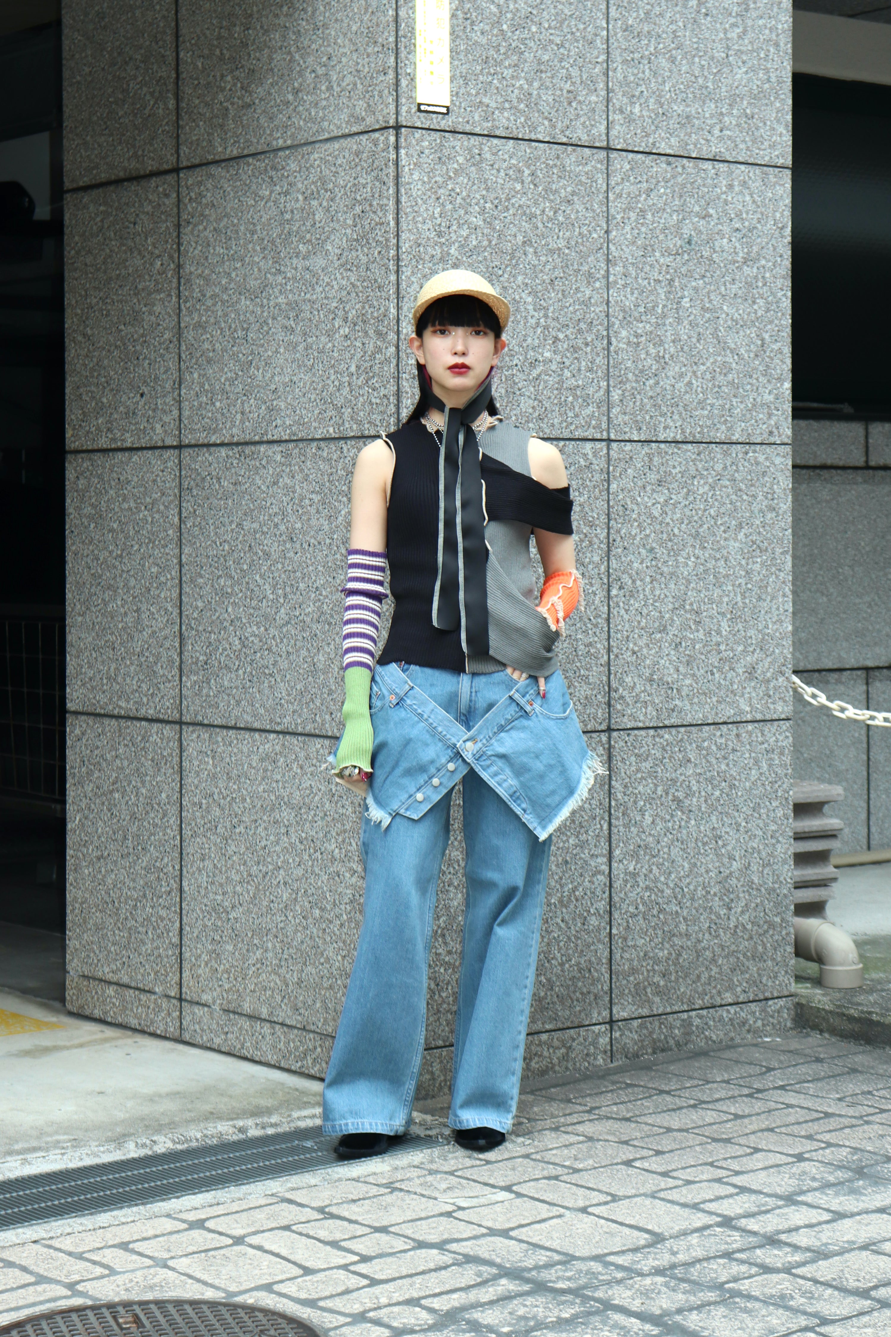 kotohayokozawa(コトハヨコザワ)のLAYERED DENIM PANTS L.BLUEの通販