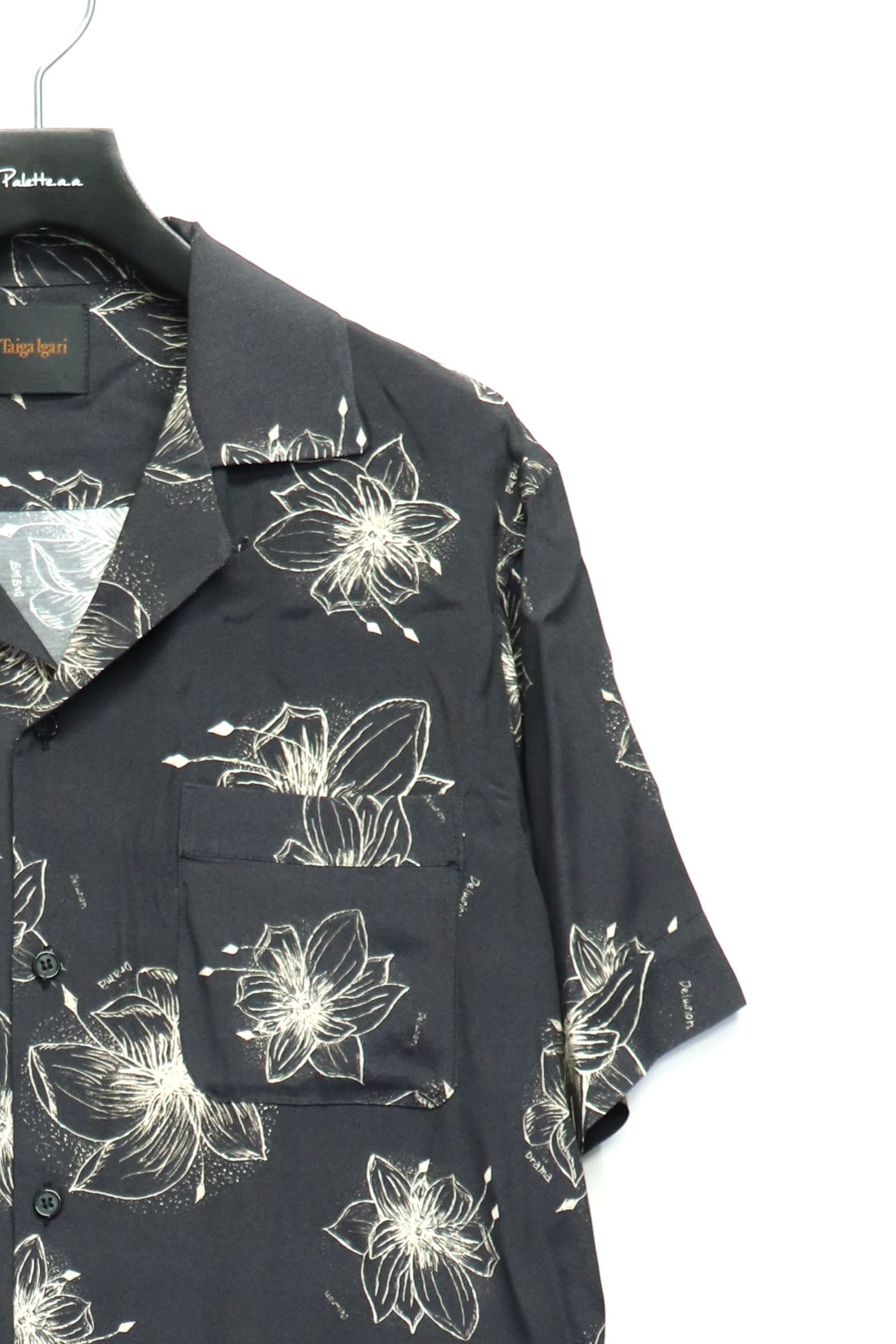 Taiga Igari Hawaiian H/S Shirt(Black / Cream)