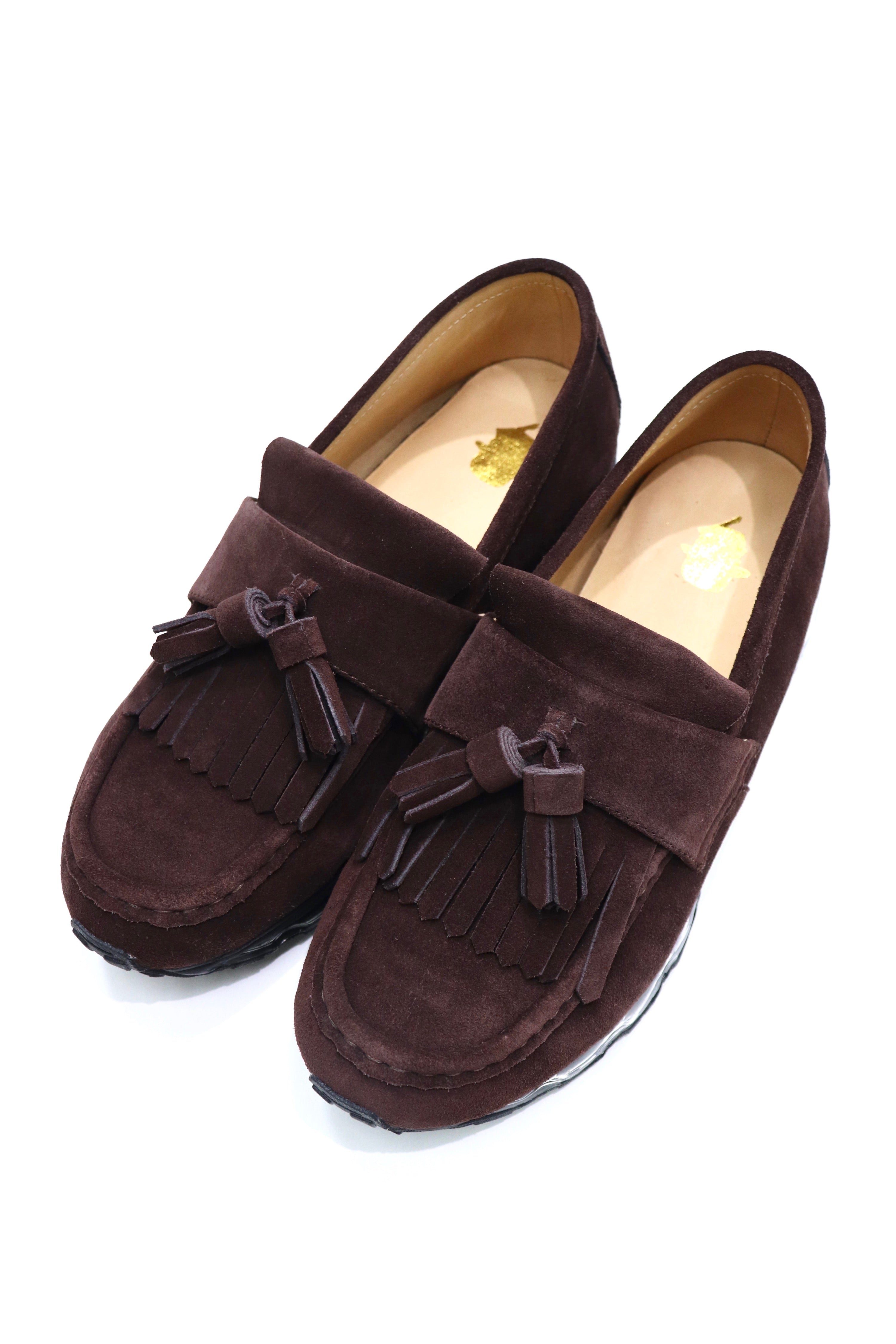 elephant TRIBAL fabrics Tassel Loafer Air Sole × Tomo＆Co（BROWN）