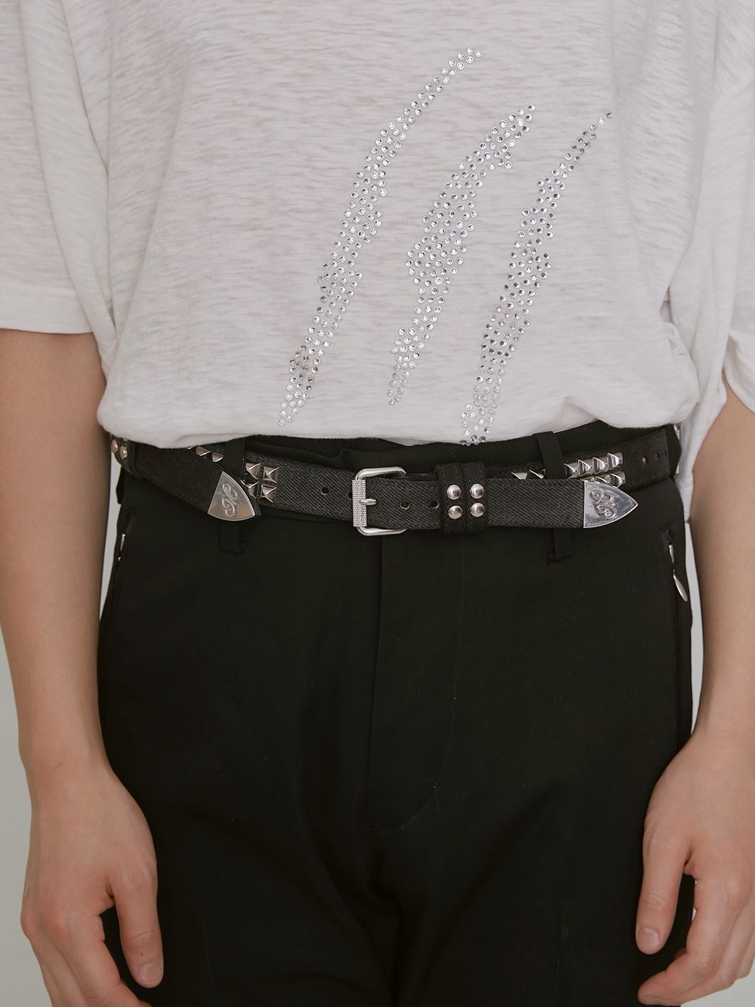 MASU(エムエーエスユー)のDENIM STUDS BELT BLACKの通販｜PALETTE art