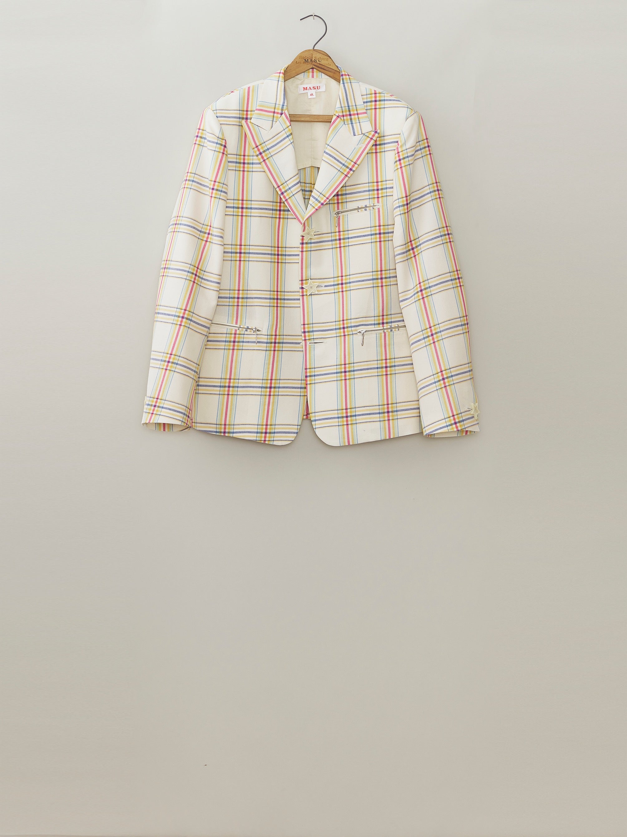 か*。様 masu WIDE LAPEL TAILORED JACKET(Bei Masu's Peaked Lapel Tailored Jacket White Mail Order | Palette Art