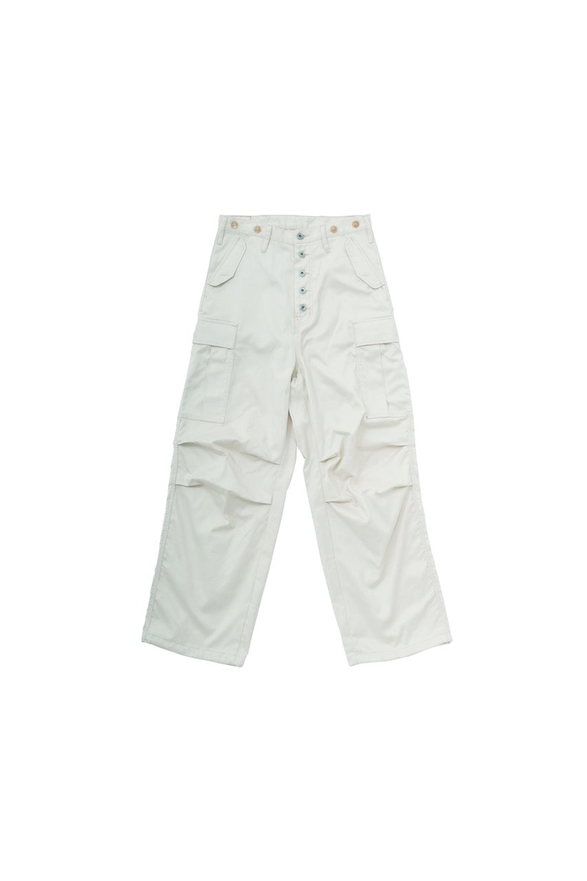 SUGARHILL HERRINGBONE ARMY CARGO PANTS(WHITE)