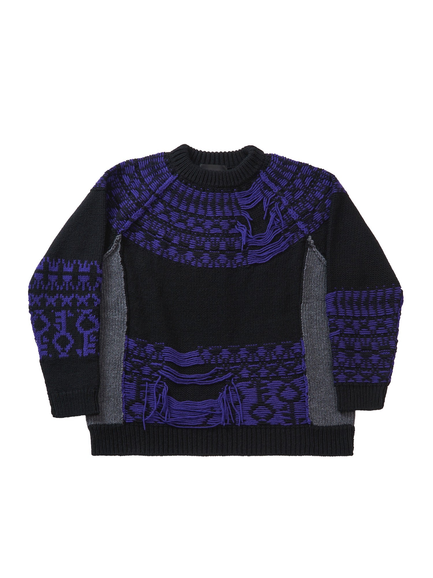 YUKI HASHIMOTO INCOMPLETED ARAN SWEATER BLACK - EFFORTLESS YUKI