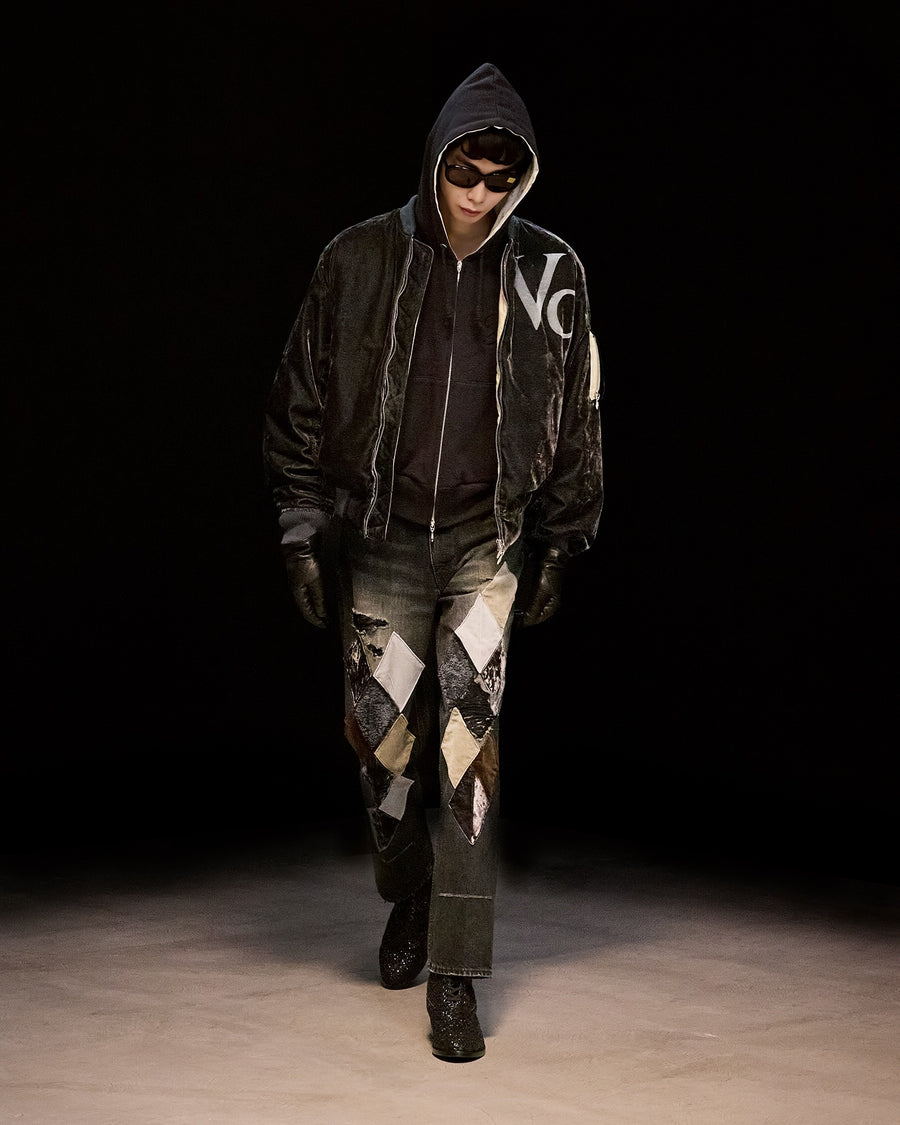 MASU(エムエーエスユー)のVC VELVET PUFFER BOMBER JACKET DUSTY BLACK