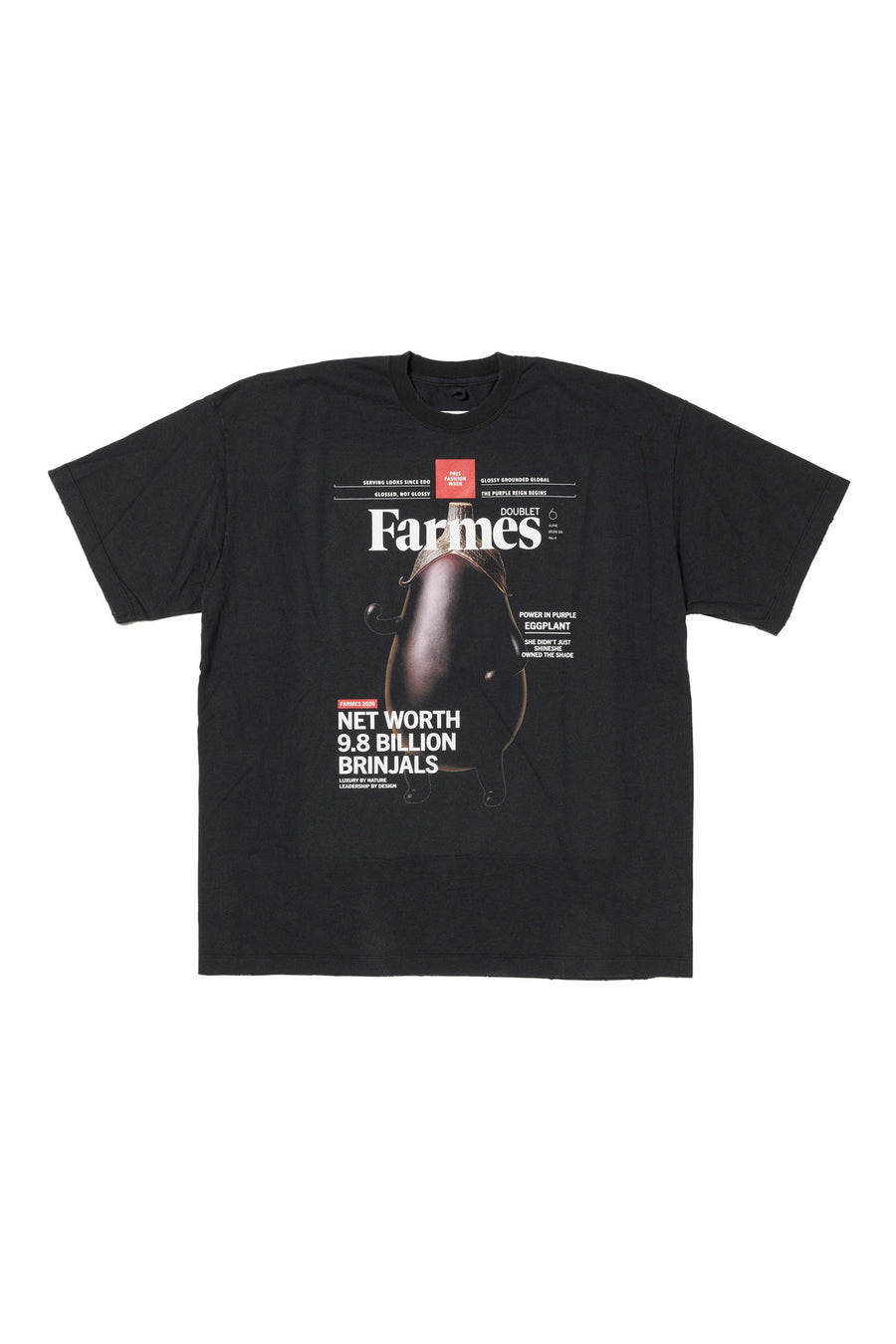 doublet(ダブレット)のFARMES MAGAZINE COVER T-SHIRT BLACKの通販