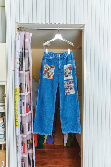 kotohayokozawa  GRAPHIC PRINTED JEANS(BLUE)