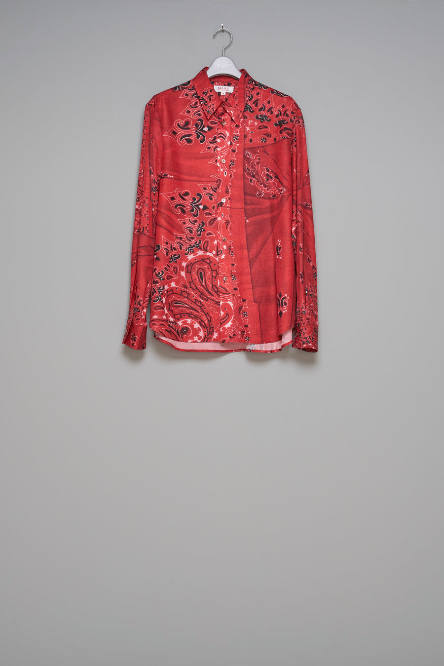 MASU  CRUSHED PAISLEY PRINT SHIRT(RED)