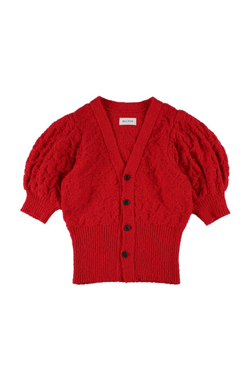 【25ss先行予約】BELPER  2025ss PUFF KNIT CARDIGAN(RED) ※1月入荷予定予約品