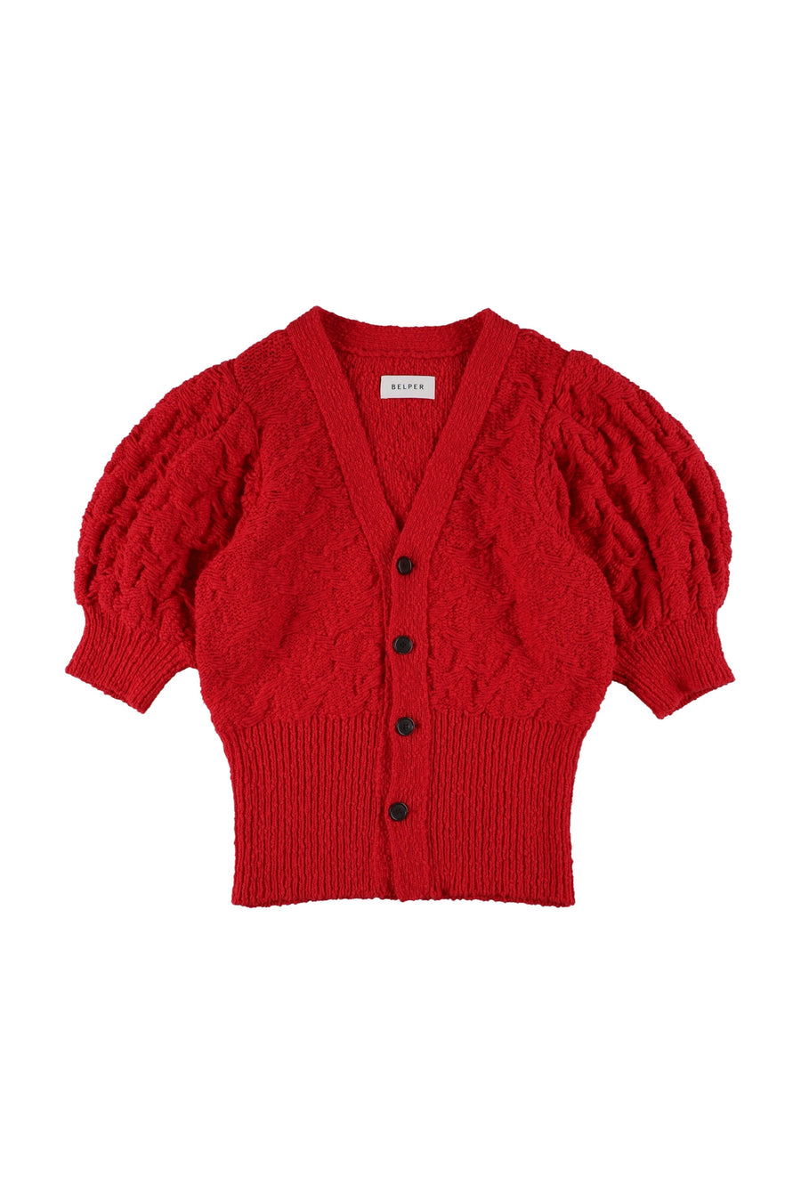 【25ss先行予約】BELPER  2025ss PUFF KNIT CARDIGAN(RED) ※1月入荷予定予約品