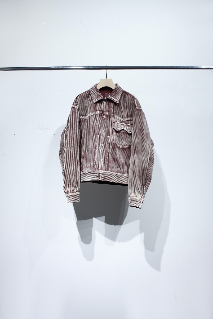 soe  Faded Corduroy Western Jacket(BURGUNDY)