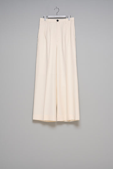 MASU  TUCKED WIDE TROUSERS(WHITE)