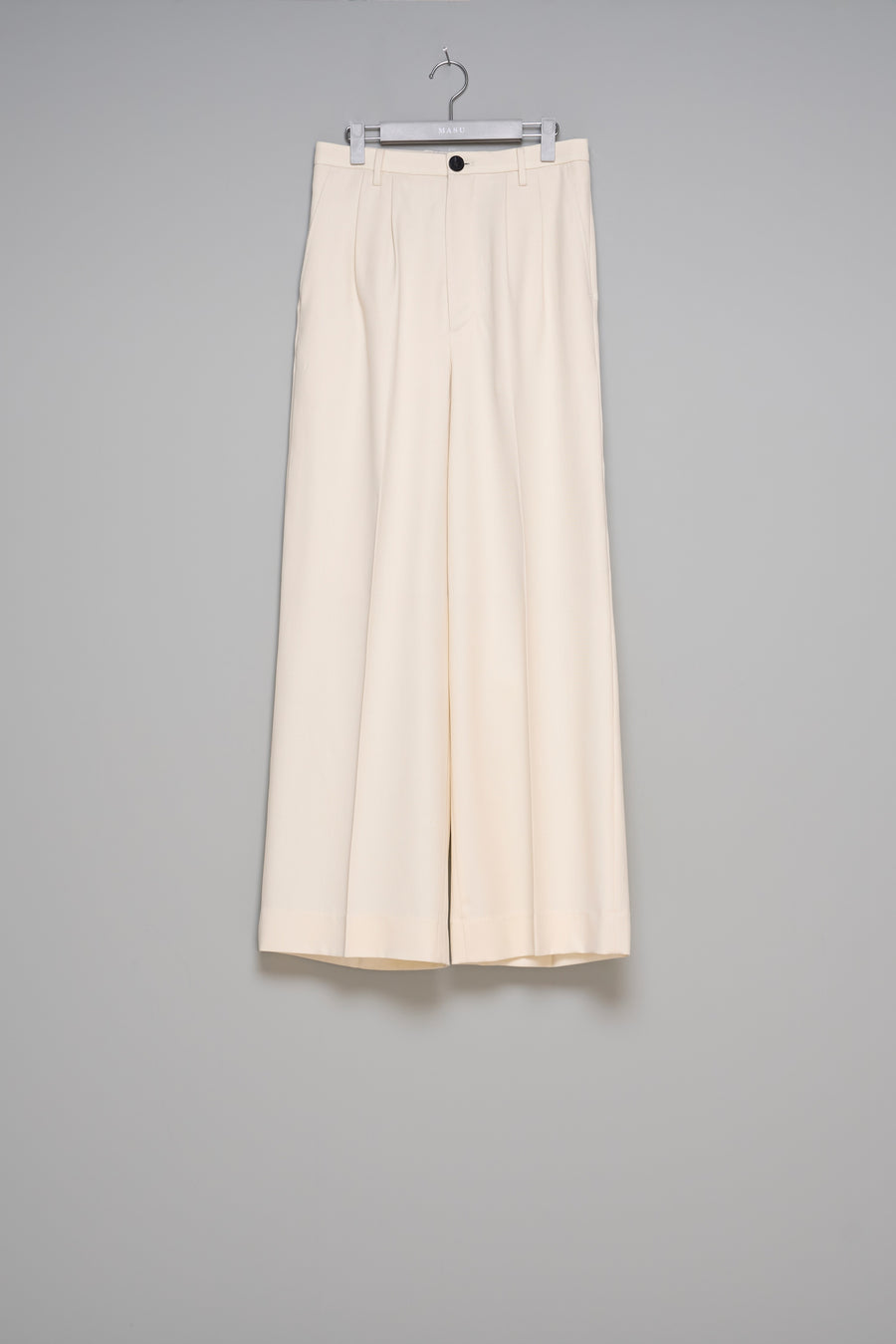 MASU  TUCKED WIDE TROUSERS(WHITE)