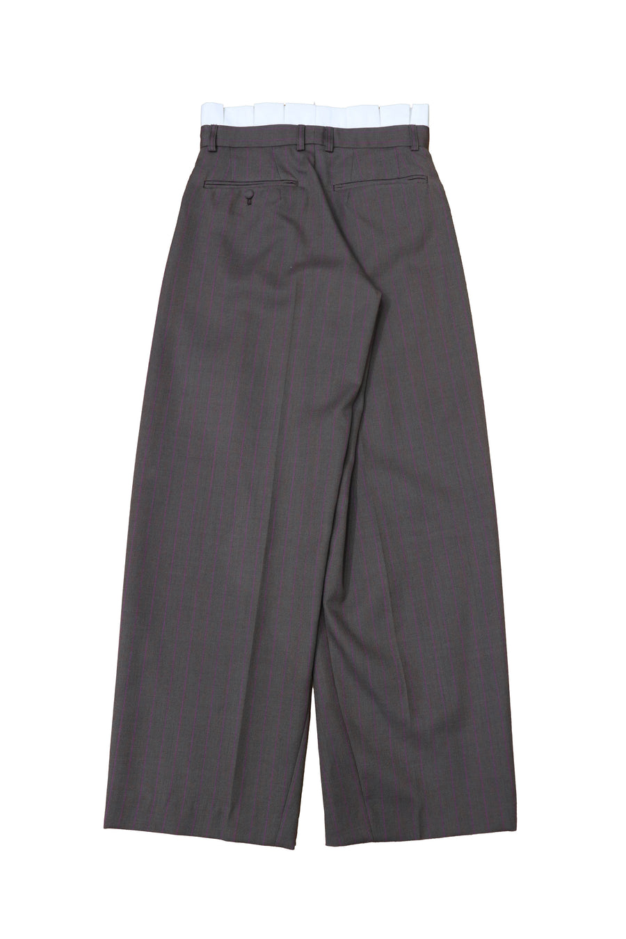 HOMMENA  Frilled Twisted Wide Pants(BROWN)