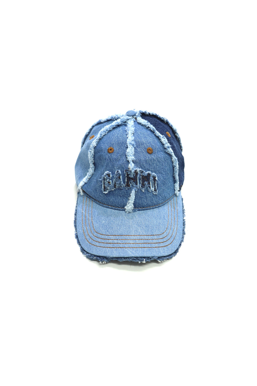 GANNI ガニー Cap Hat Denim サックスブルー GANNI(ガニー)のDenim Patchwork Capの通販｜PALETTE art aliveの
