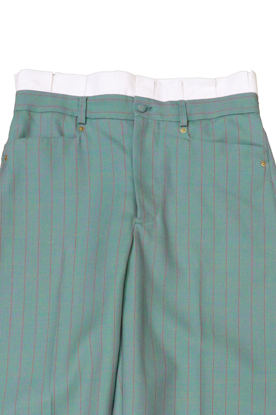 HOMMENA  Frilled Twisted Wide Pants(GREEN)