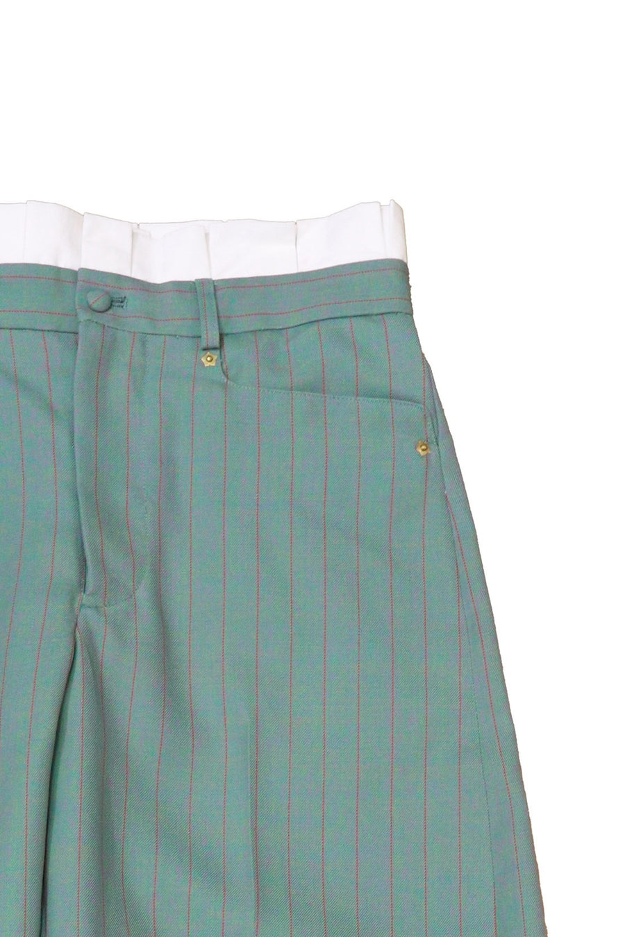 HOMMENA  Frilled Twisted Wide Pants(GREEN)