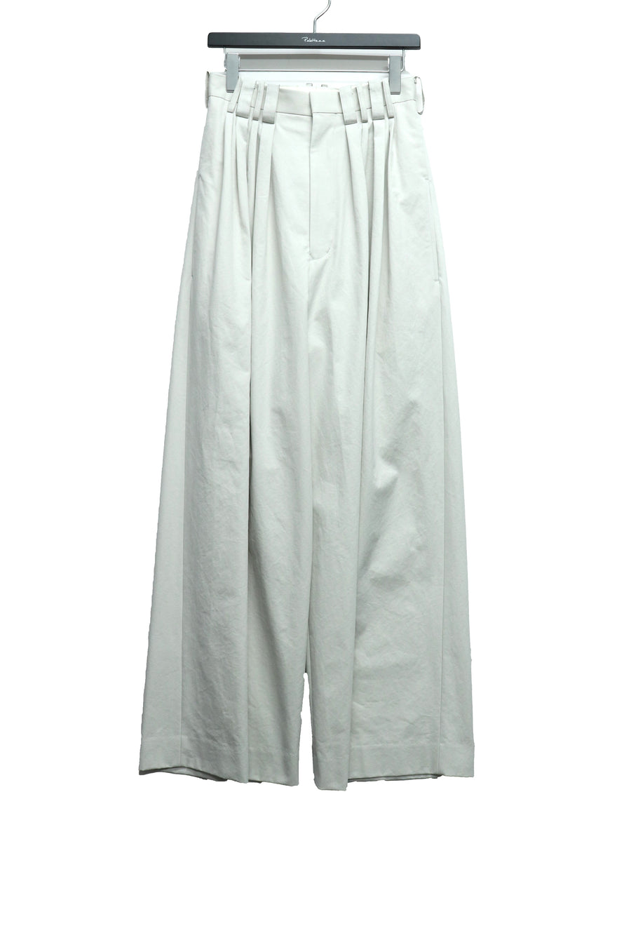 SOSHIOTSUKI(ソウシオオツキ)のEIGHT TUCK HIGH WAIST TROUSERS GREIGE