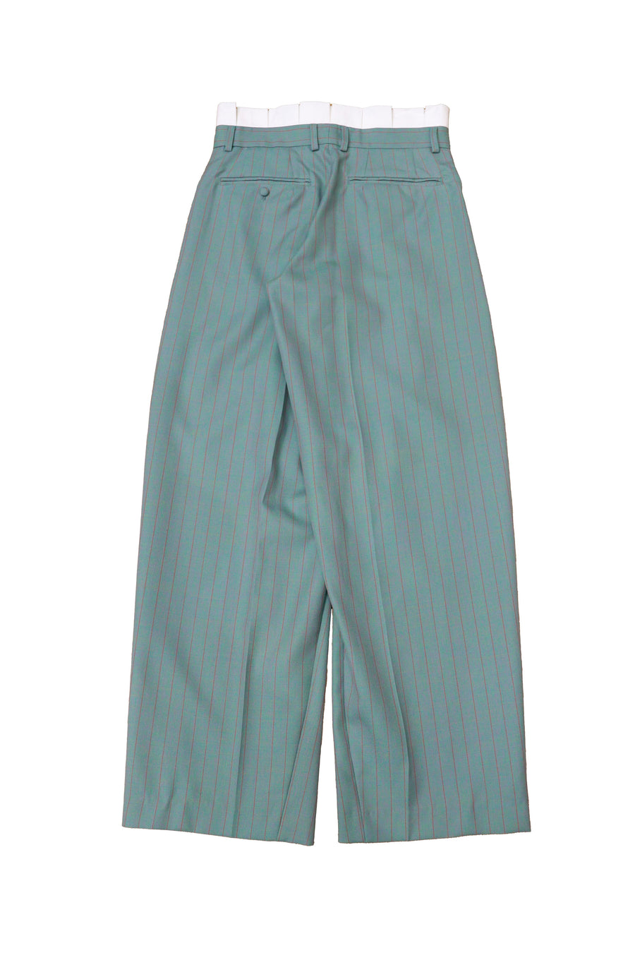 HOMMENA  Frilled Twisted Wide Pants(GREEN)