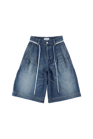 【25ss先行予約】BELPER  2025ss TUCKED DENIM SHORT PANTS(INDIGO) ※2月入荷予定予約品