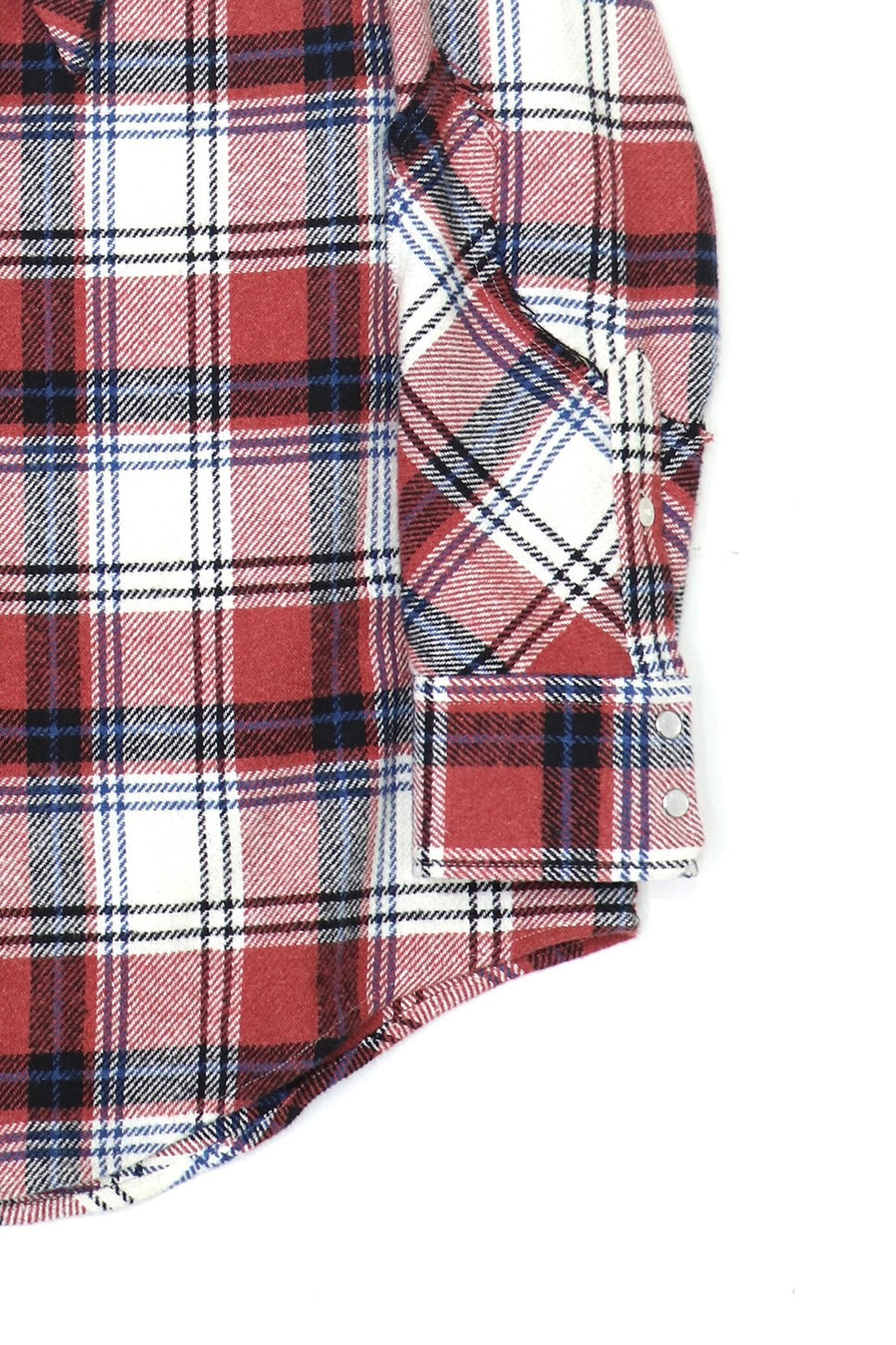 HOMMENA  Scarf Collar Western Shirt(CHECK RED)